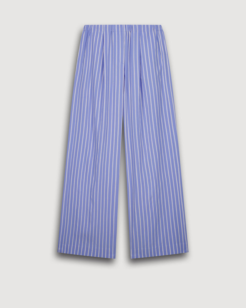 Pantalon Femme en Viscose Bleu & Blanc Paysage - Image 3