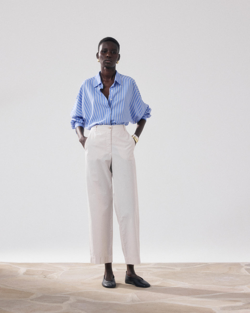 Pantaloni Donne Popeline Beige Perf - Image principale