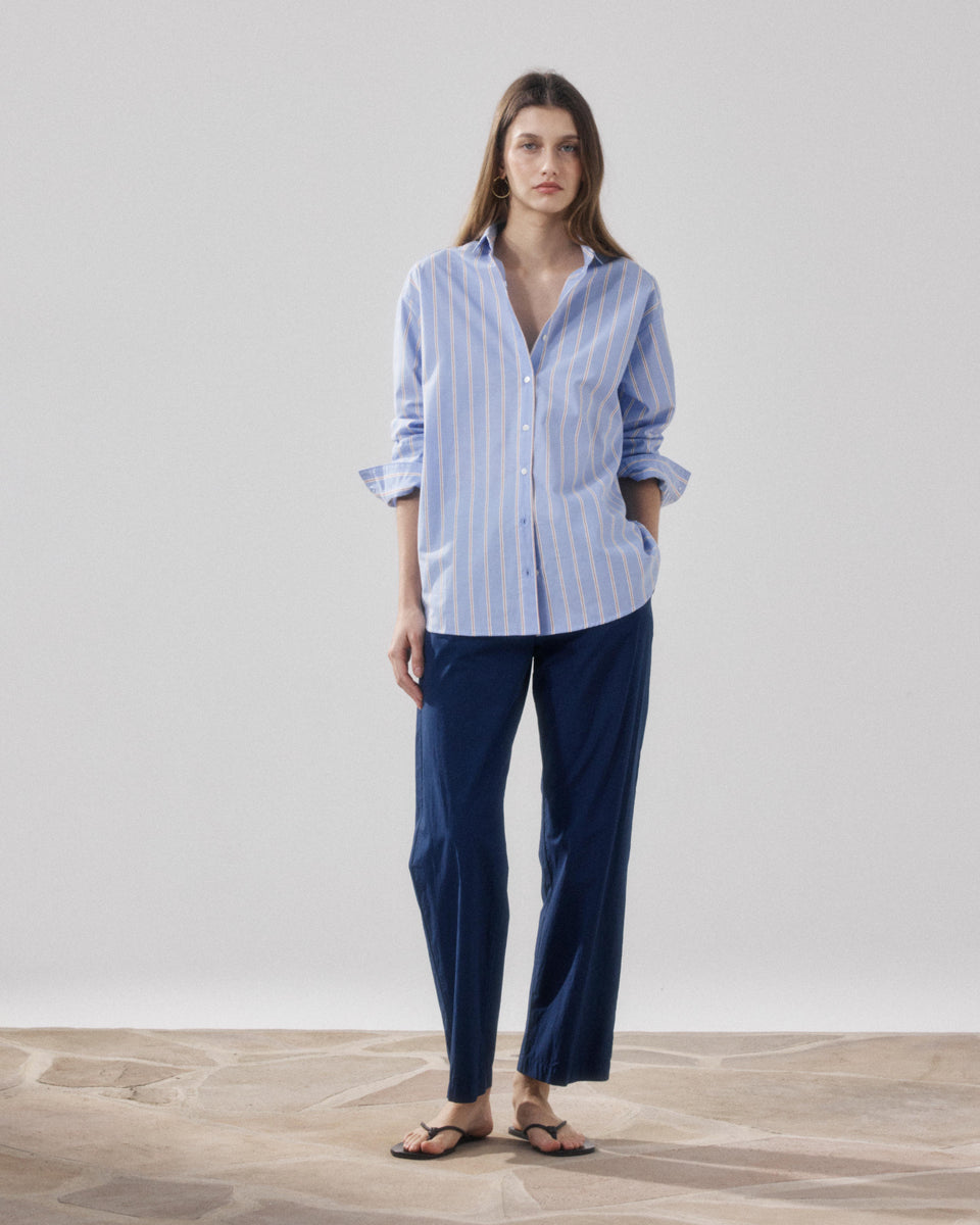 Peyo Women's Bleu Nuit Poplin Pants - Image principale