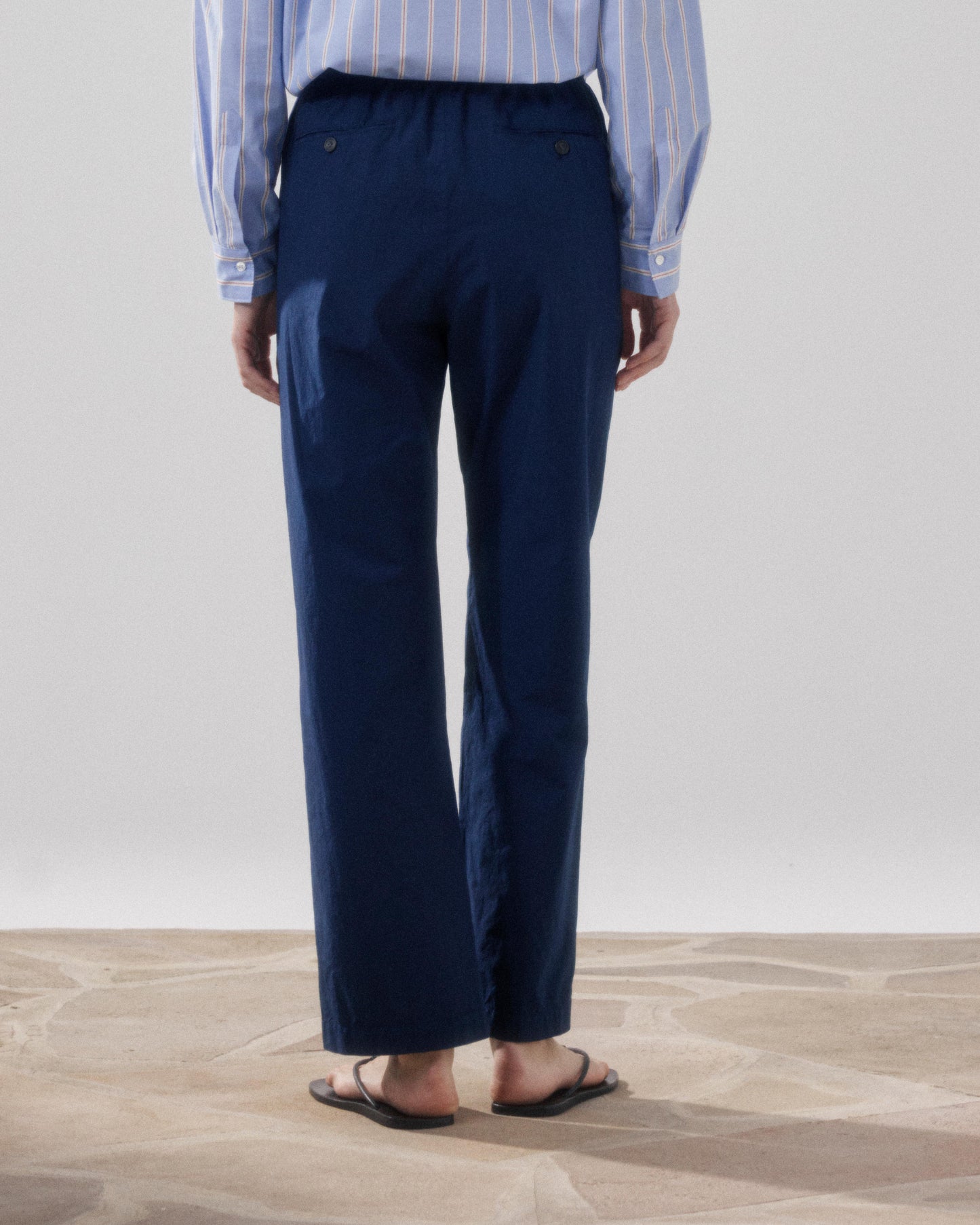 Pantalon Femme en Popeline Bleu Nuit Peyo BFPK610-43