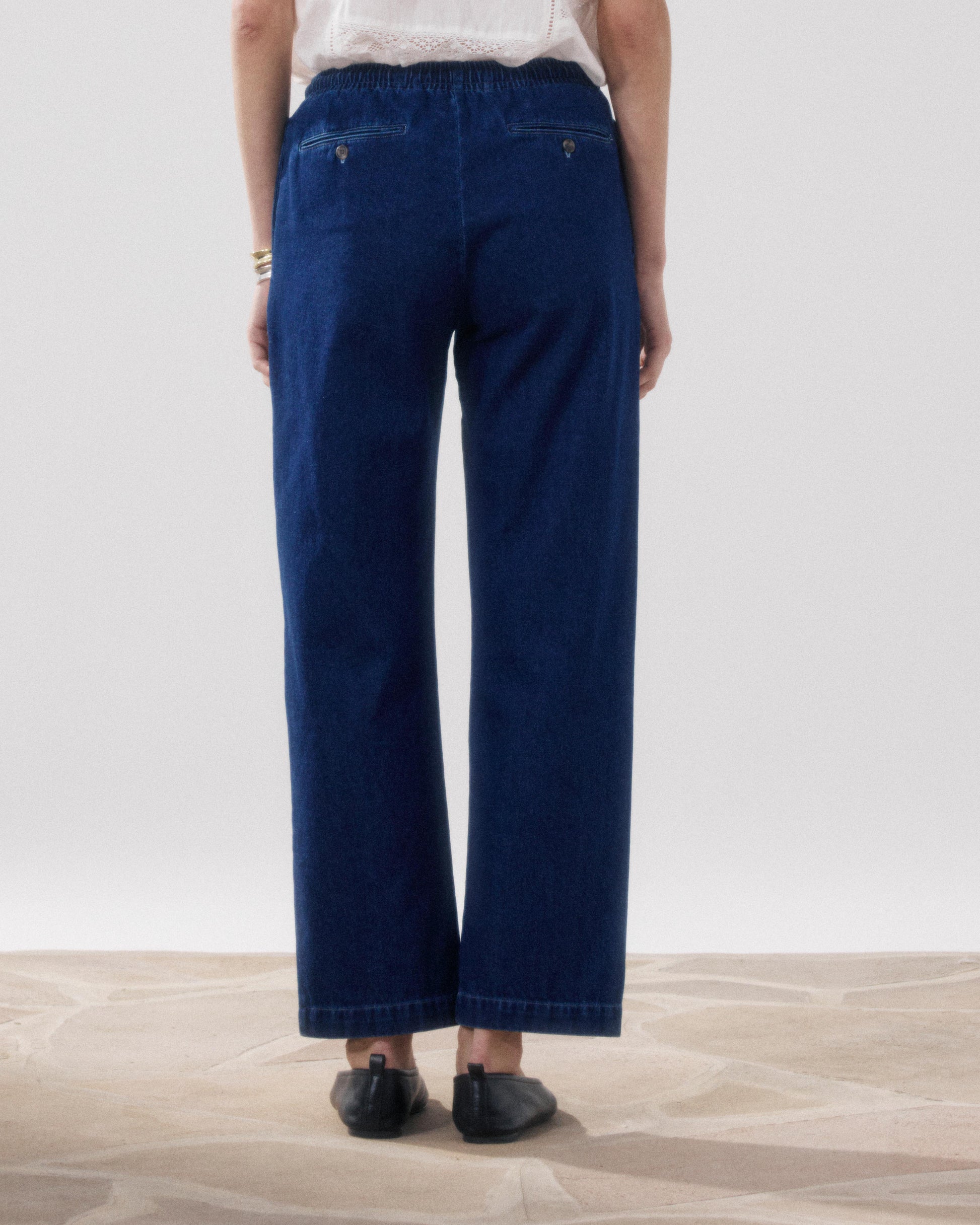 Pantalon Femme en Coton Bleu Peyo