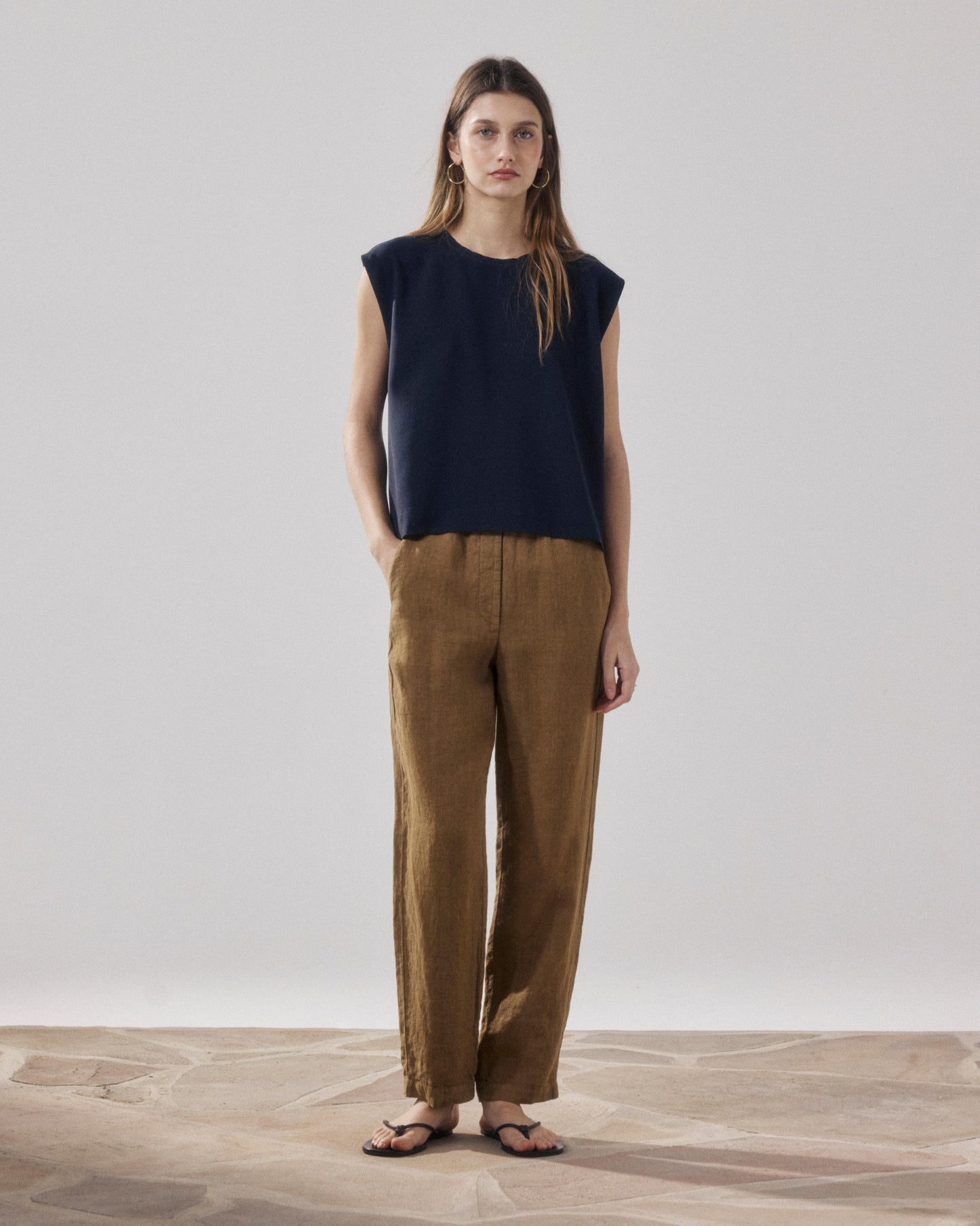 Pantalon Femme en Lin Bronze Pirol BFPM606-28