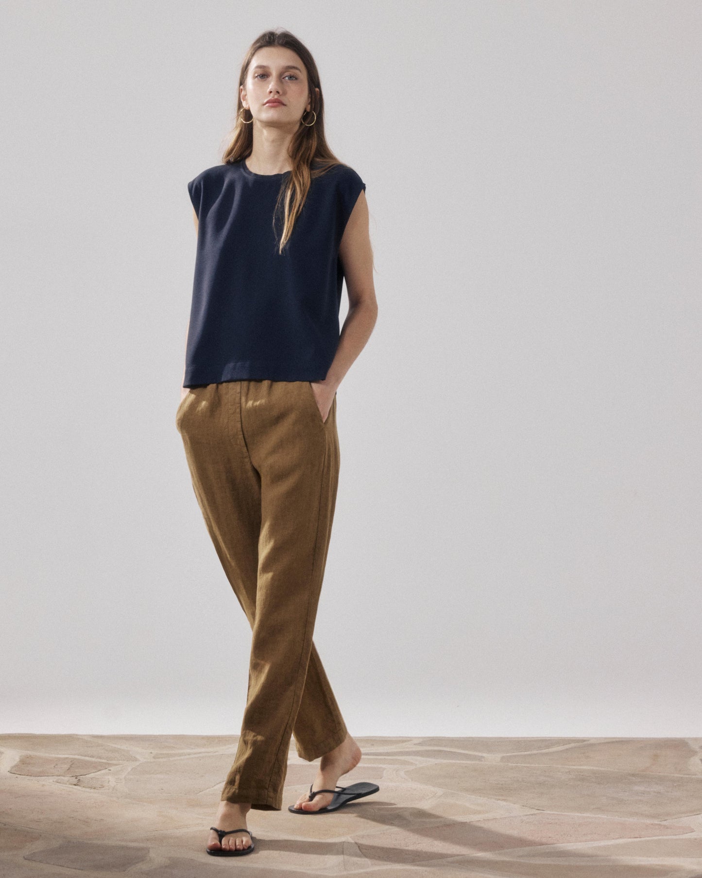 Pantalon Femme en Lin Bronze Pirol BFPM606-28