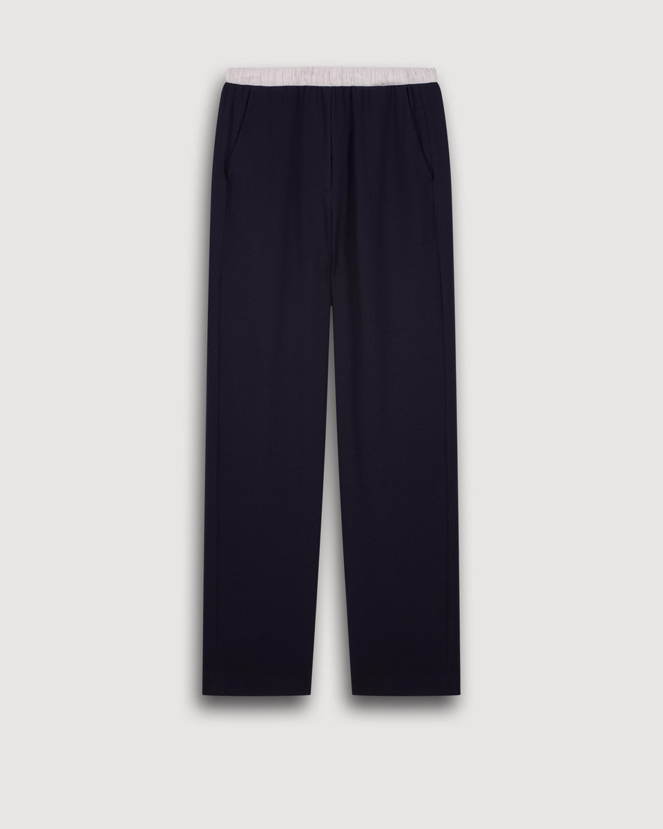 Pantalon Femme en Crepe Bleu Nuit Pirol - Image 3