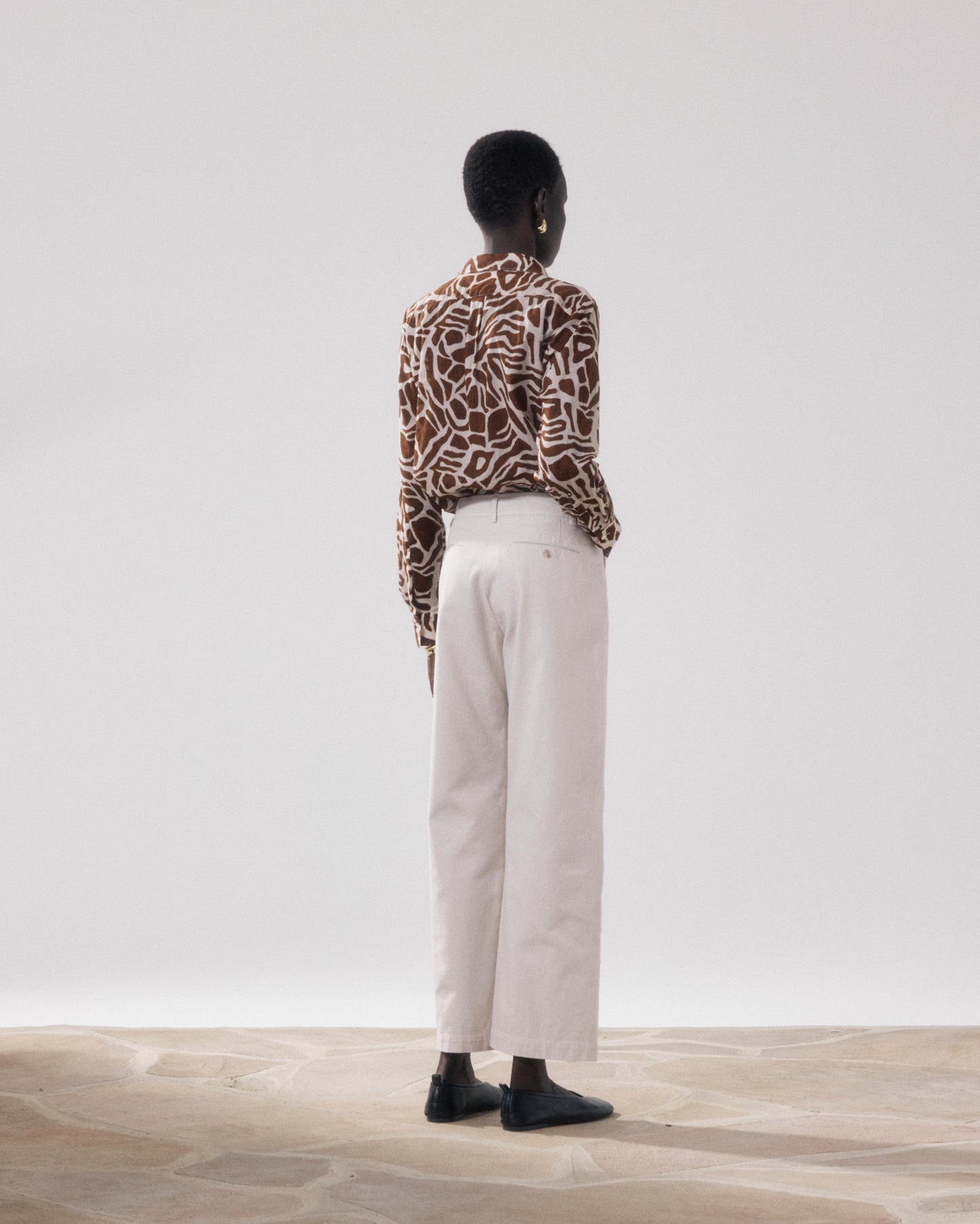 Women's Beige Polished Cotton Pants BFPN602-21