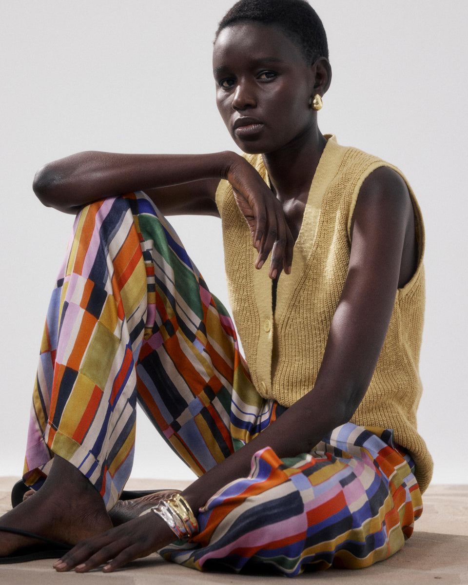 Positano Damesbroek Multicolor Bedrukte Viscose - Image alternative