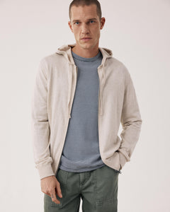 Jersey de hombre de algodón Supima & Cachemira beige Hoody BFQ2314-08