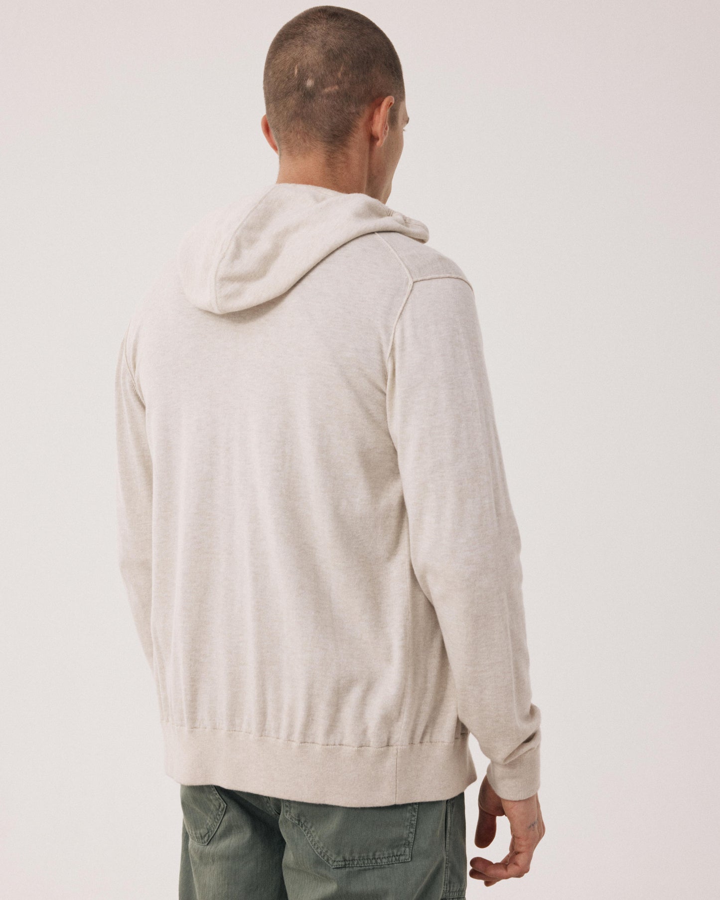 Jersey de hombre de algodón Supima & Cachemira beige Hoody BFQ2314-08