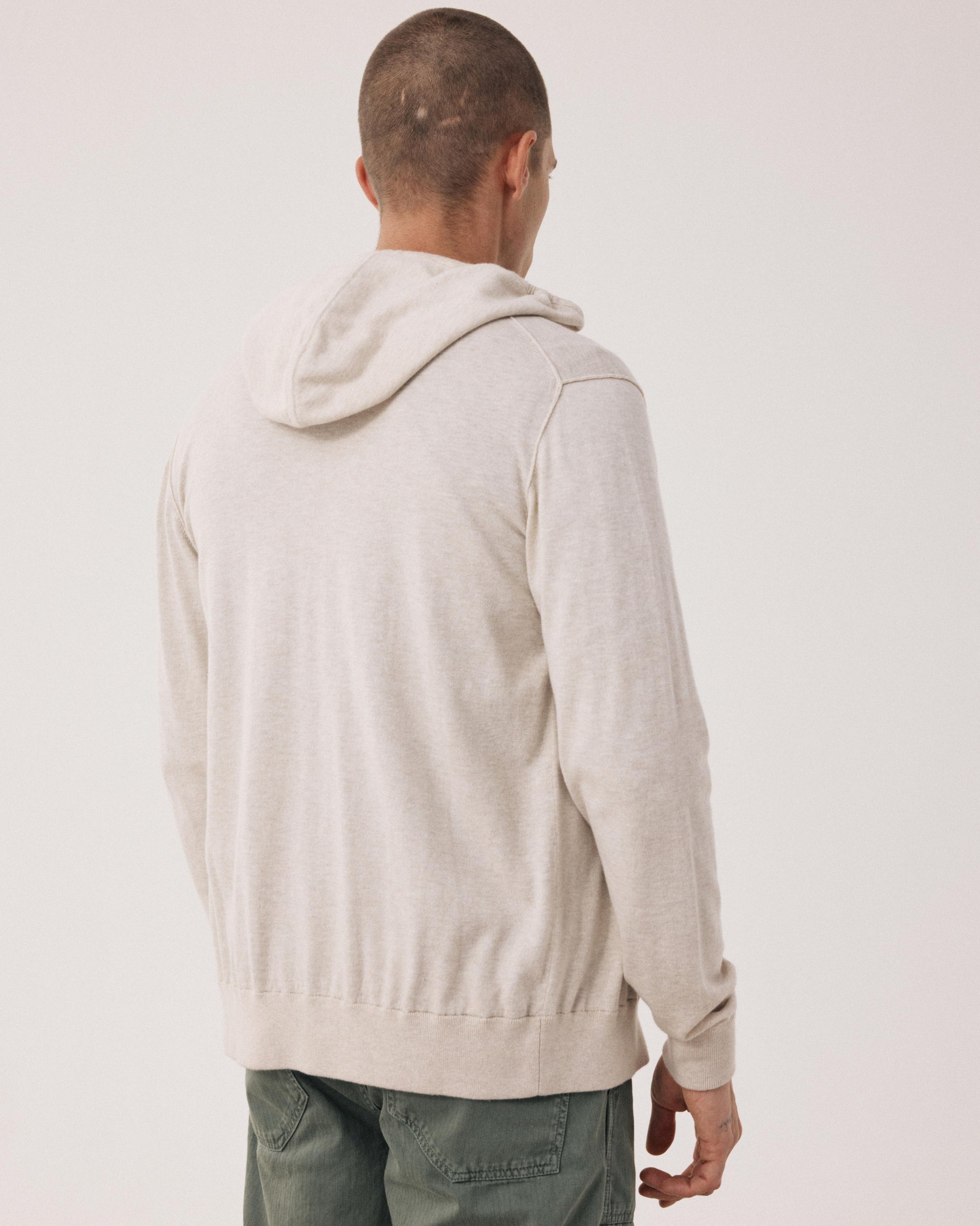 Jersey de hombre de algodón Supima & Cachemira beige Hoody BFQ2314-08