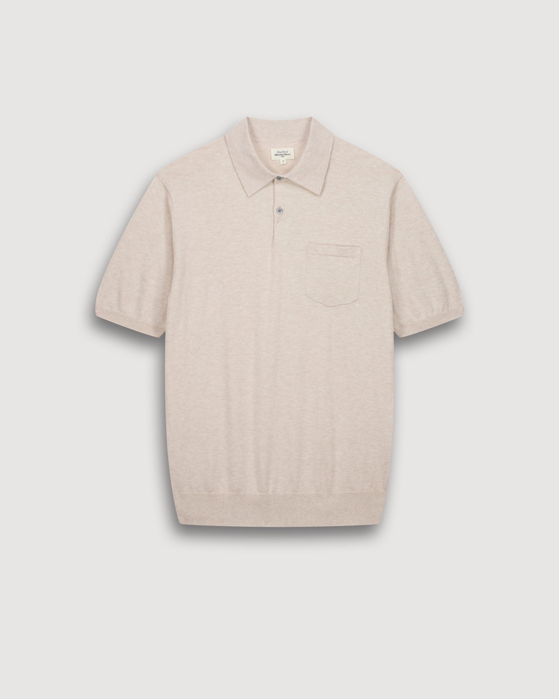 Polo Homme en maille Coton Supima & Cachemire Beige BFQ4314-08