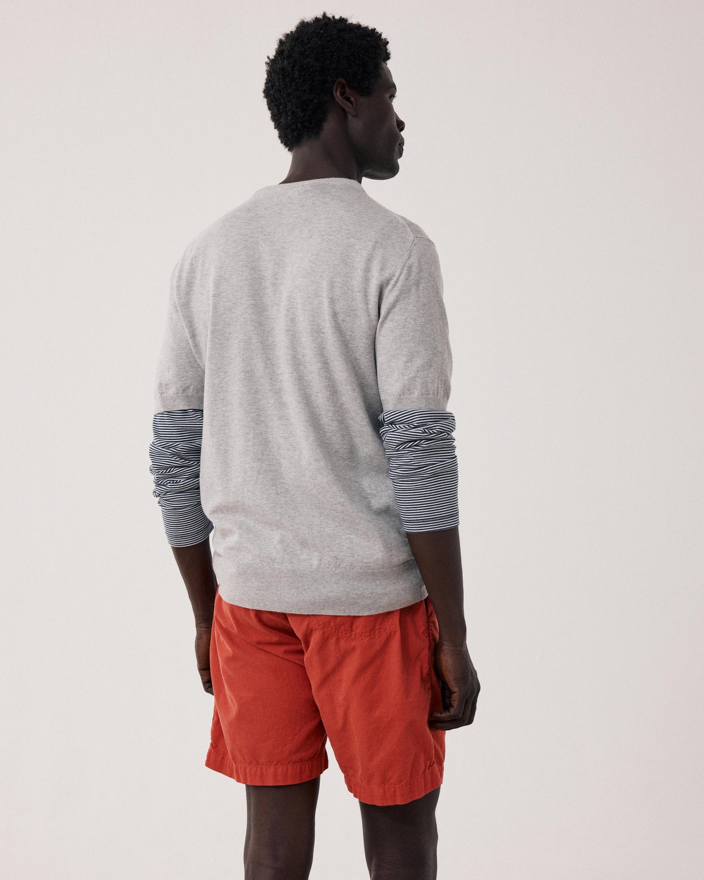 Jersey de hombre en Supima & Cachemira gris BFQ5314-05