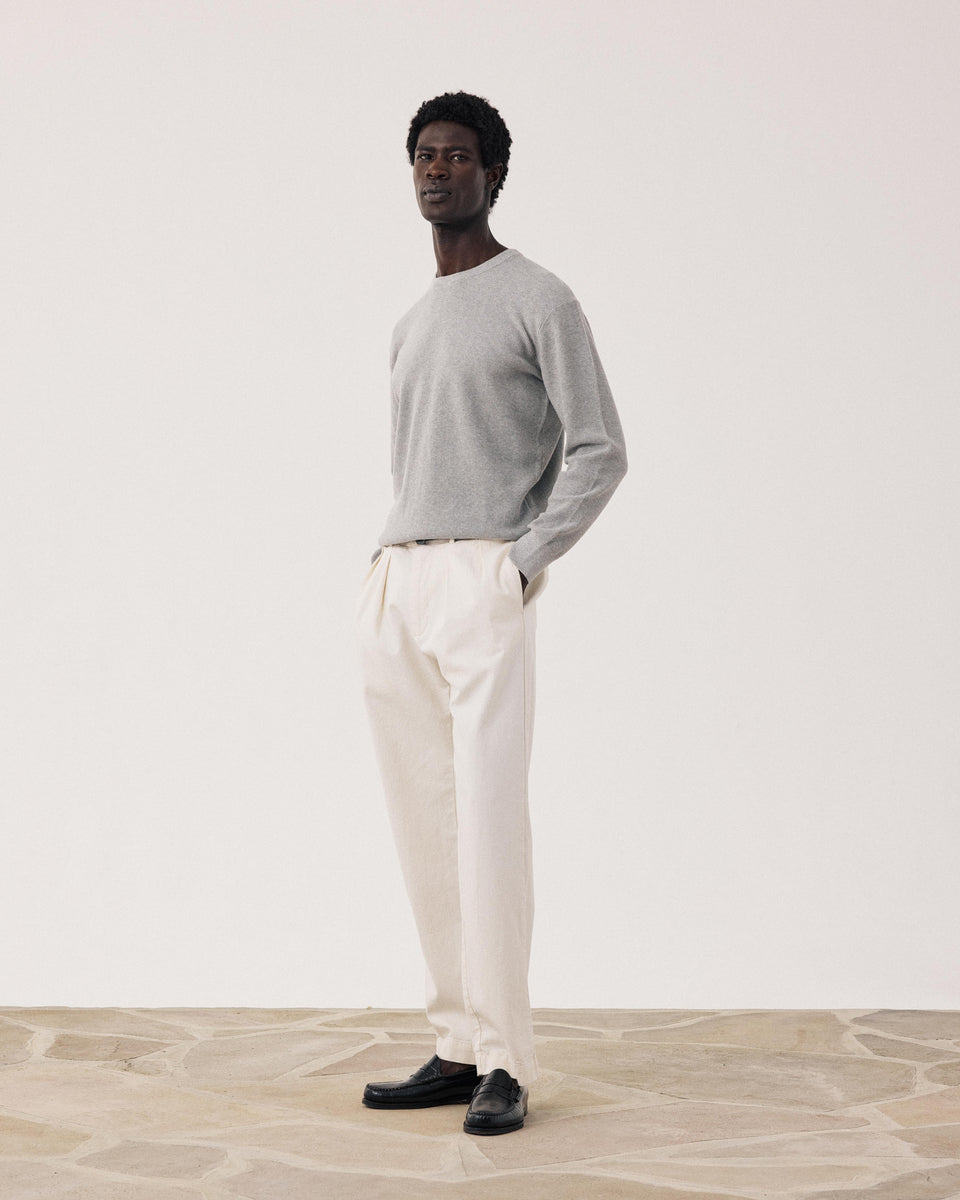  Men's Mottled Grey Piqué Cotton Sweater - Image alternative