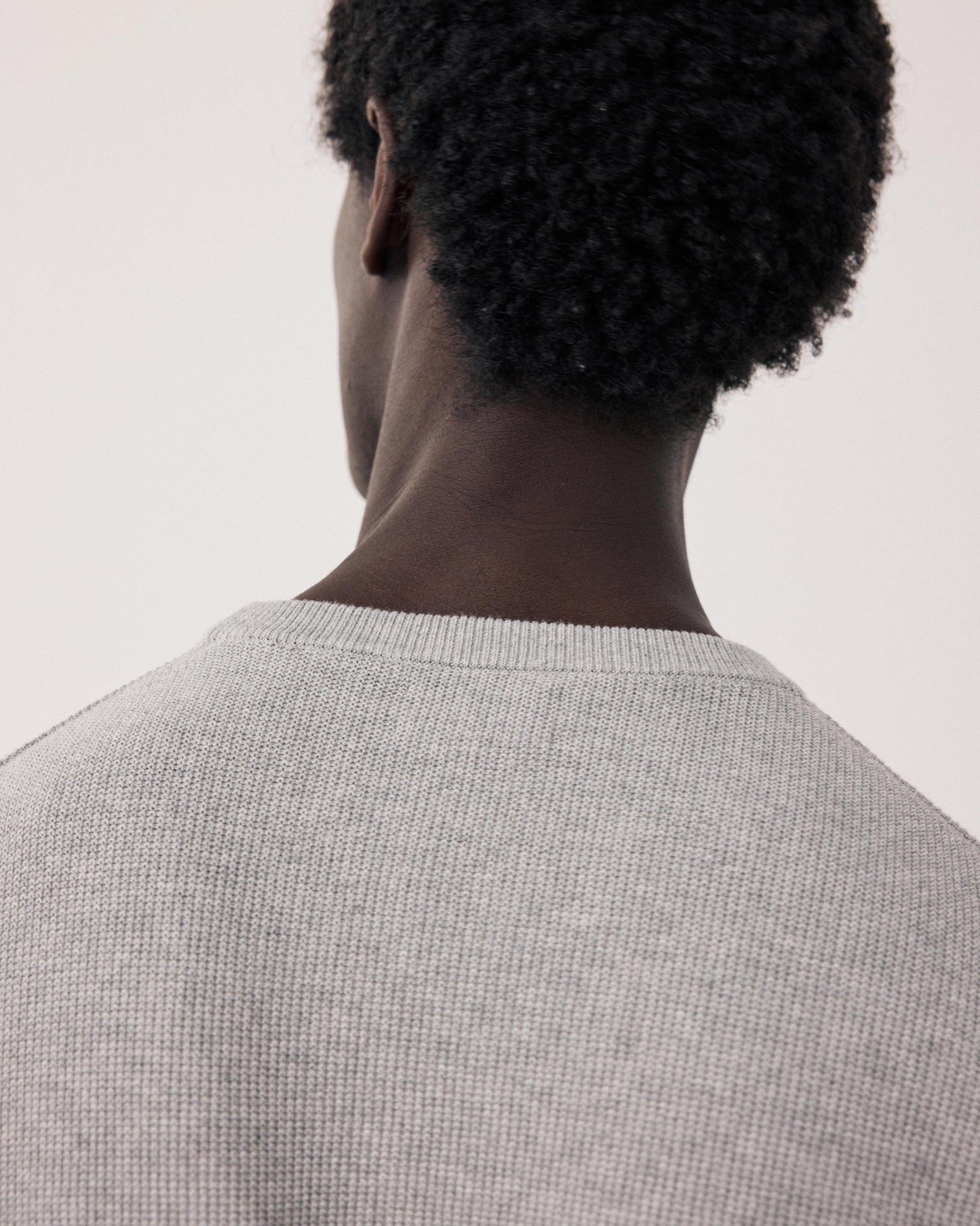 Jersey de hombre de Algodón Piqué gris jaspeado BFQ9315-04