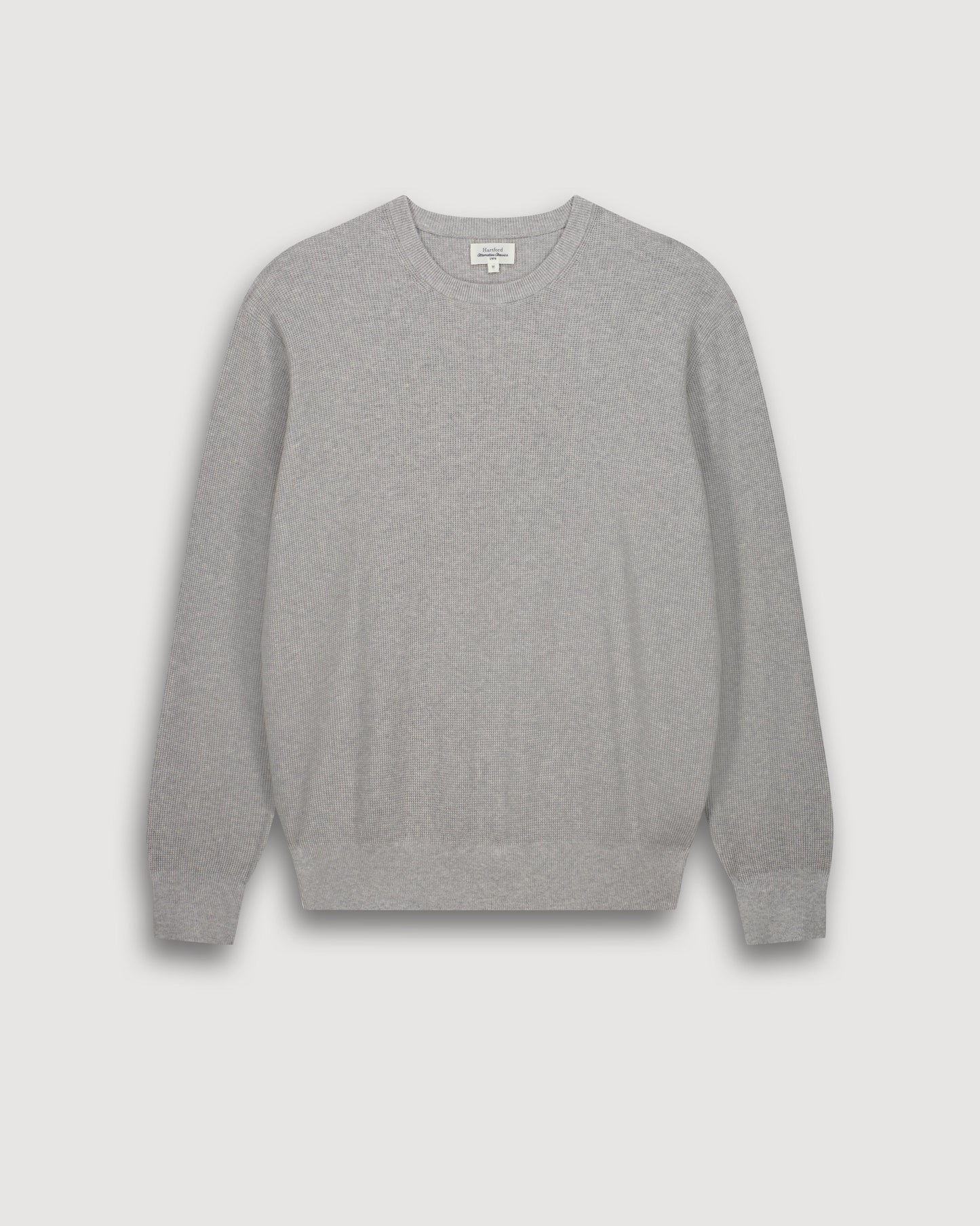 Pull Homme en Coton Piqué Gris Chiné BFQ9315-04