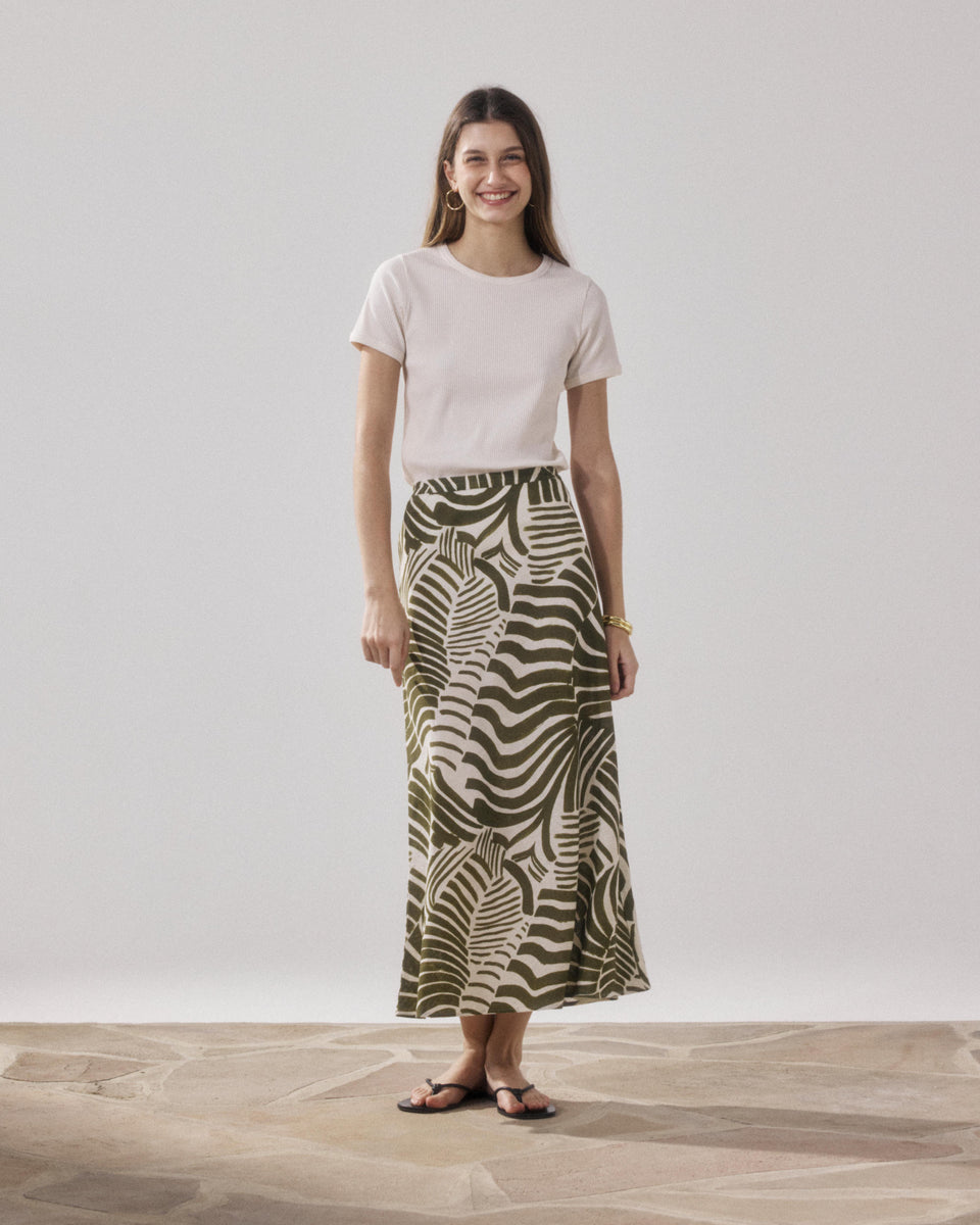 Camiseta Mujer en Algodón Acanalado Crudo Tesoel - Image alternative