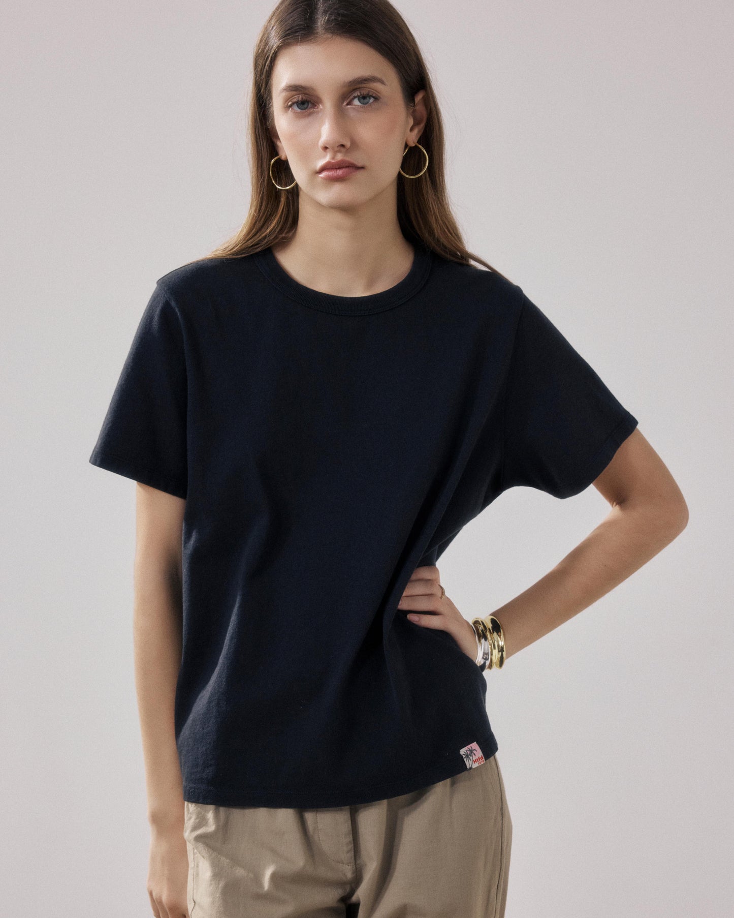T-Shirt Femme en Coton Noir Teavy