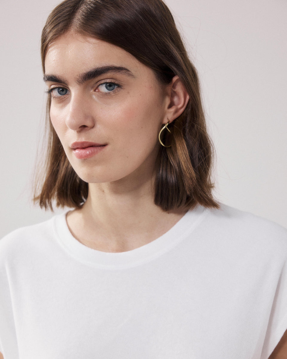 T-Shirt Femme en Eponge Blanc Tebrody - Image 3