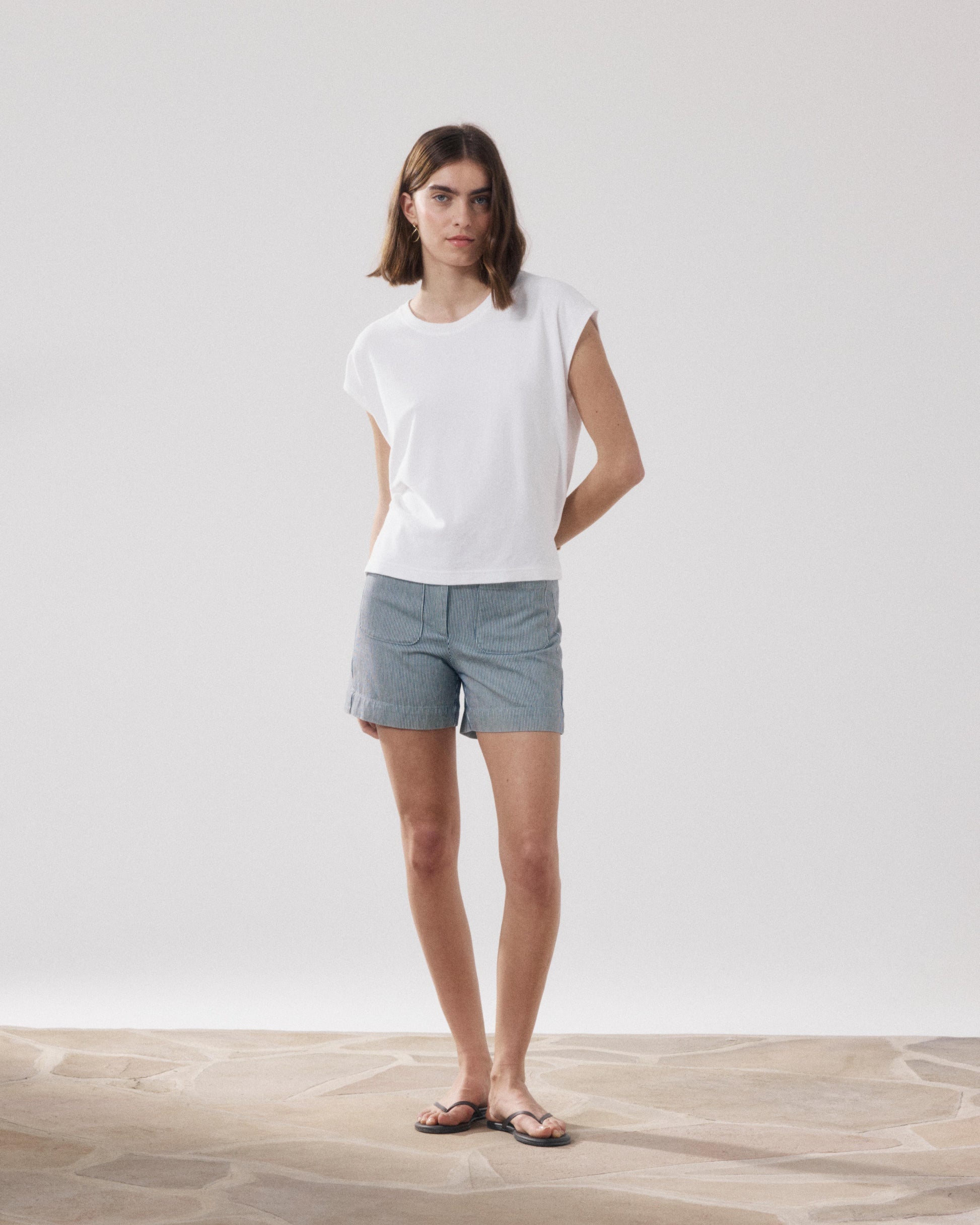 T-Shirt Femme en Eponge Blanc Tebrody