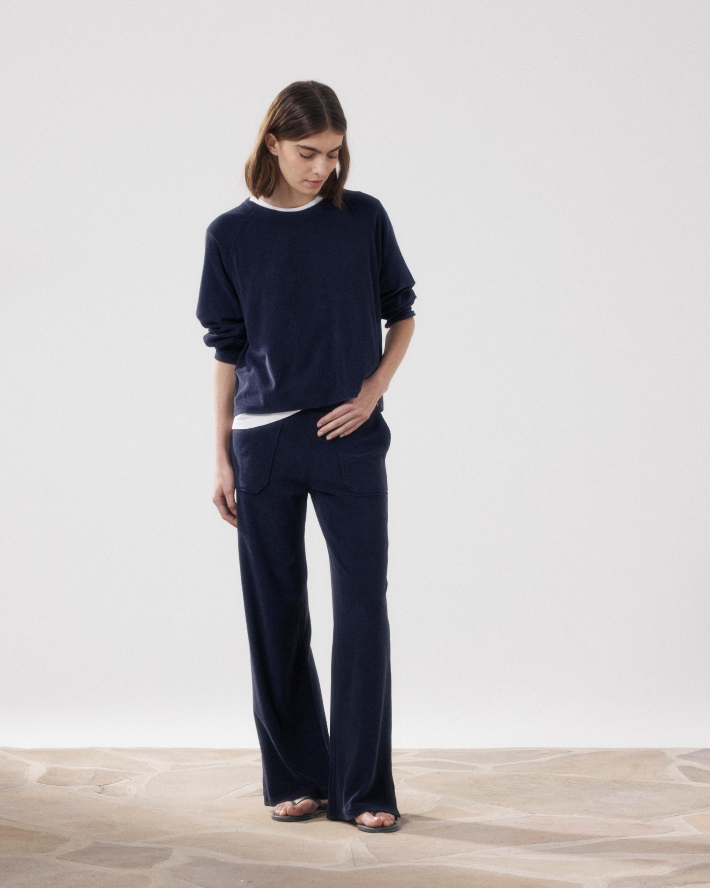 Women's Midnight Blue Terry Sweatshirt Tahiry BFQQ510-07