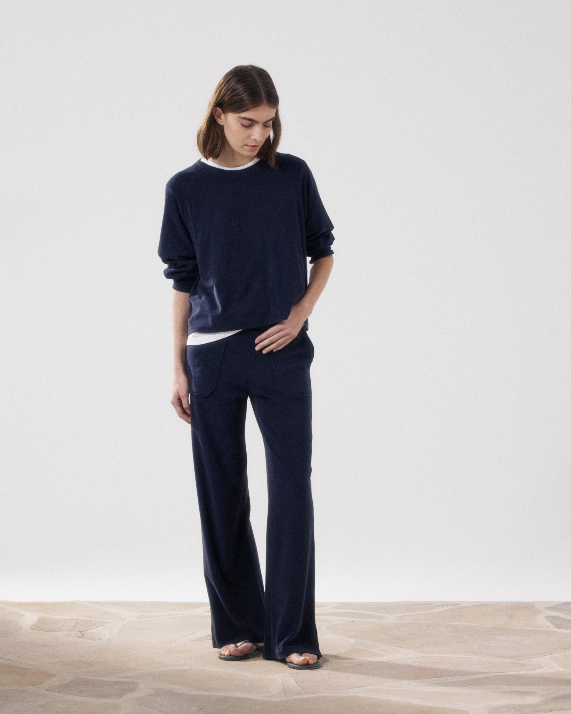 Women's Midnight Blue Terry Sweatshirt Tahiry BFQQ510-07