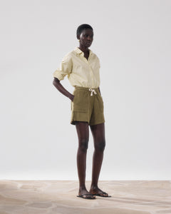 Women's Green Terry Cloth Short Tibou BFQS510-06