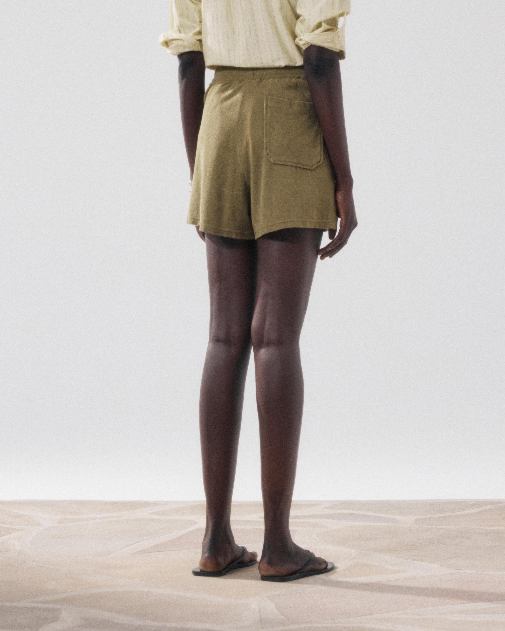 Women's Green Terry Cloth Short Tibou BFQS510-06