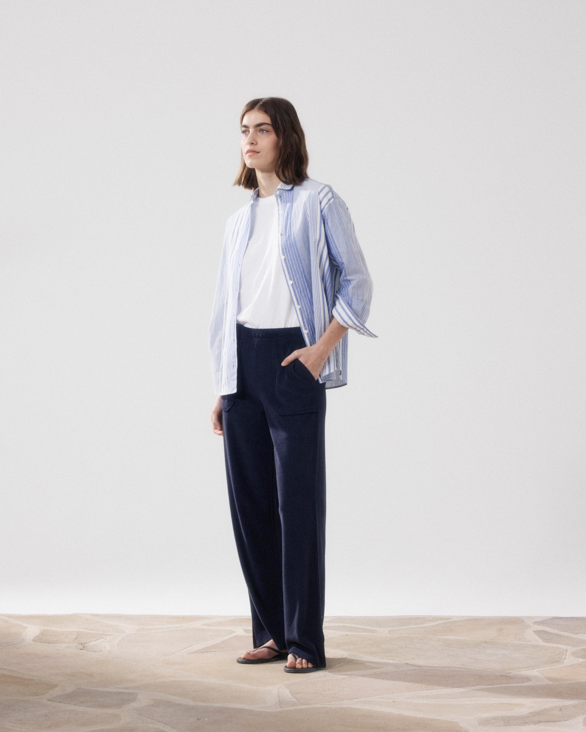 Tipia Women's Bleu Nuit Terry Pants BFQT510-07 - Women's Pants - Hartford Tipia Women's Bleu Nuit Terry Pants BFQT510-07 - Women's Pants - Hartford