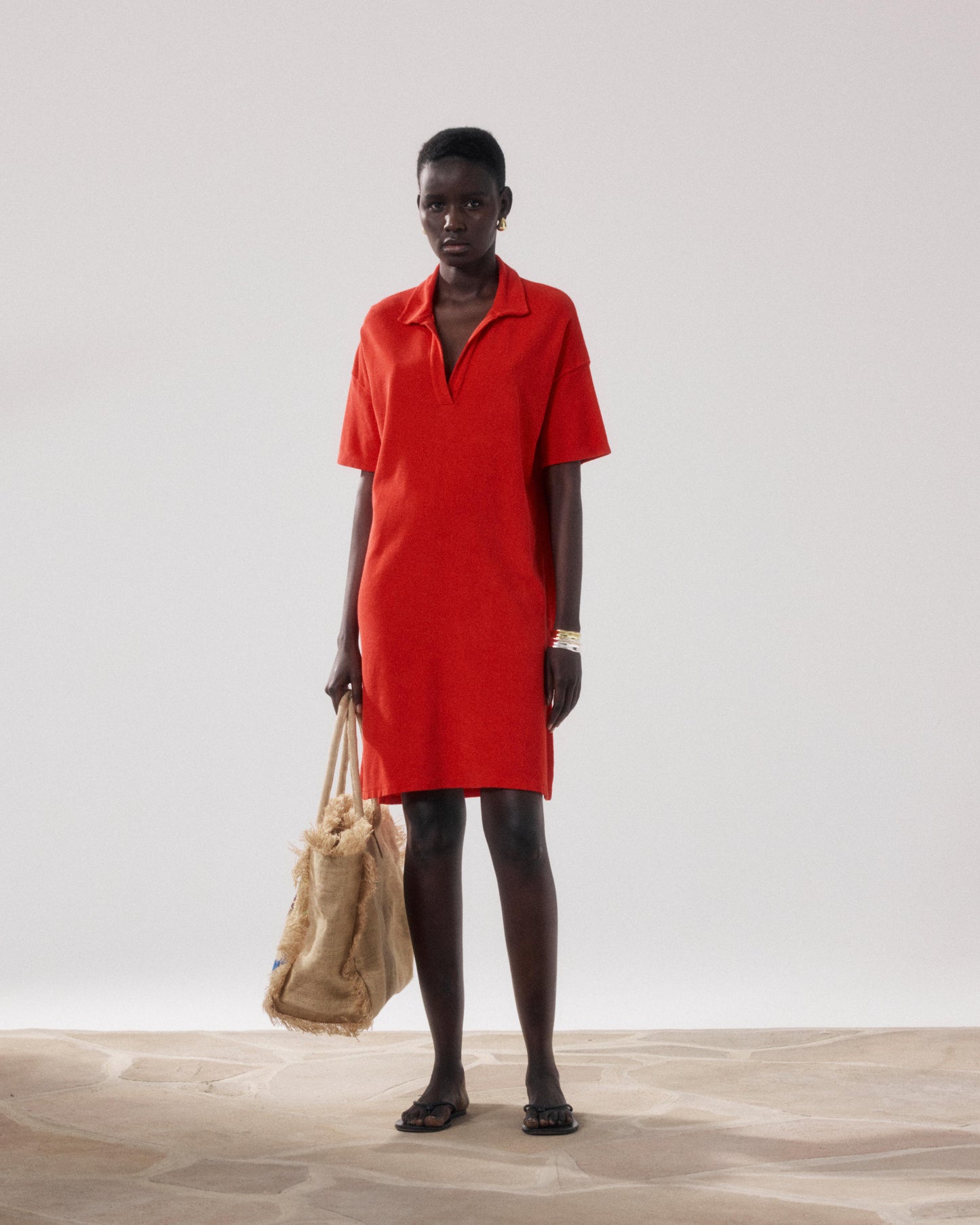 Women's Red Terry Cloth Dress Tulba BFQV510-05