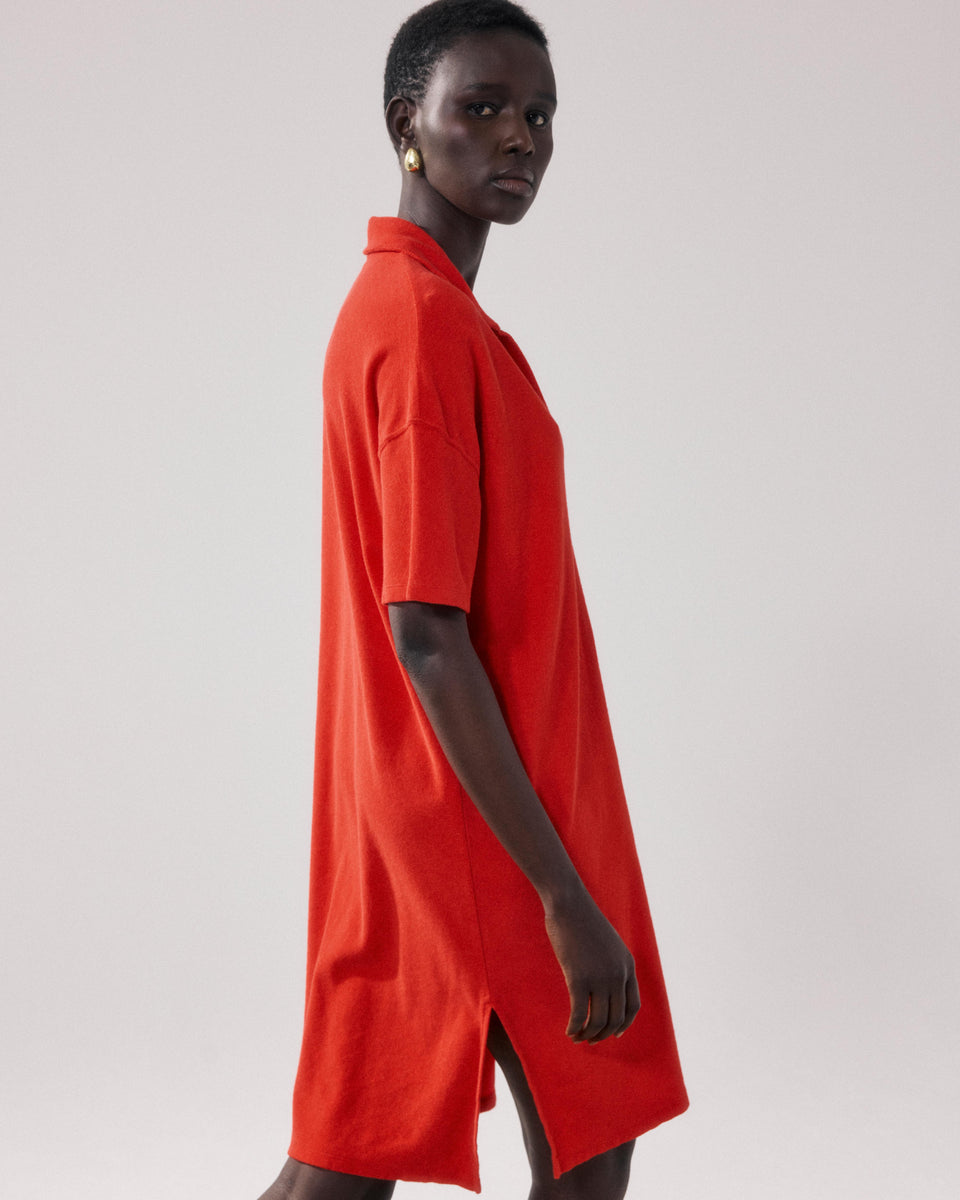Vestido de rizo rojo para mujer Tulba - Image 3