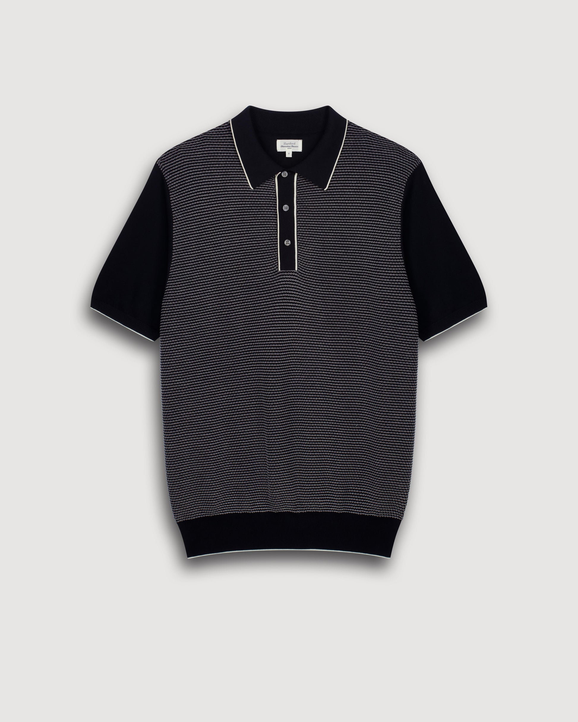 Polo Homme en maille Jacquard Bleu Nuit BFR3317-03