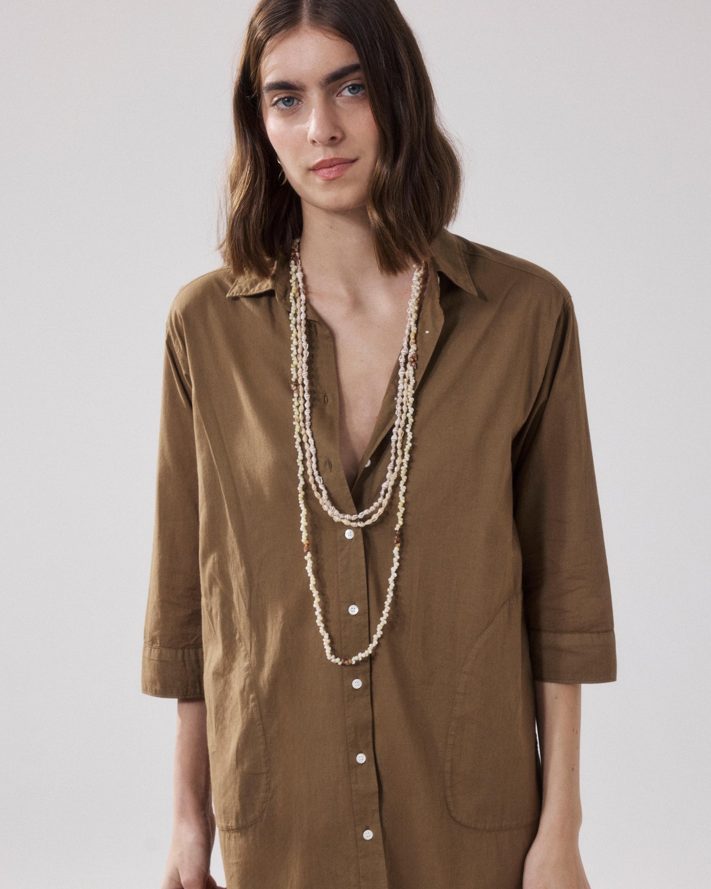 Robe Femme en Voile de Coton Bronze Reflexion