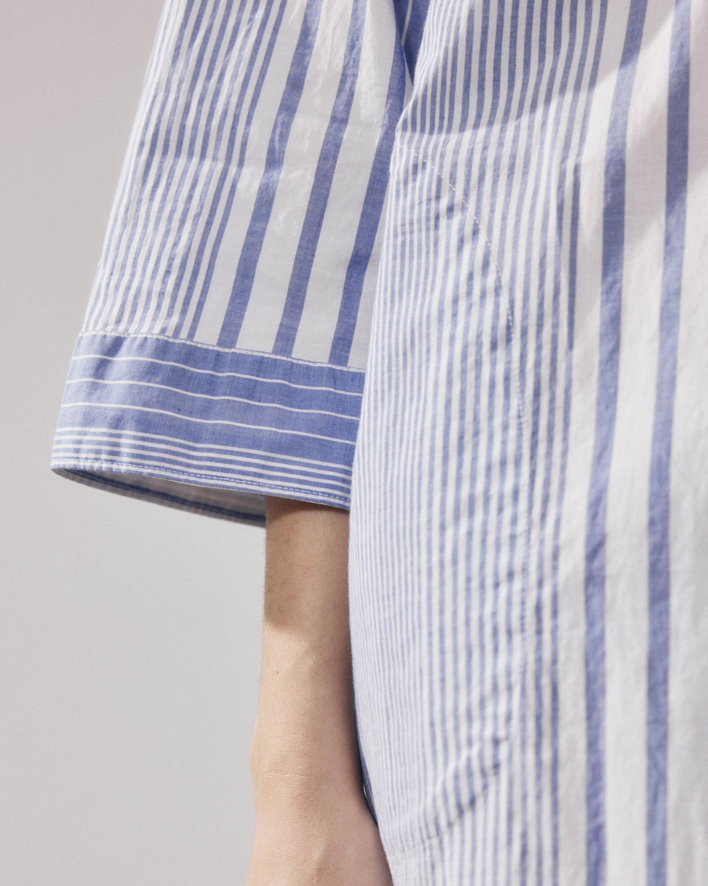 Robe Femme en Coton Blanc & Bleu Reflexion