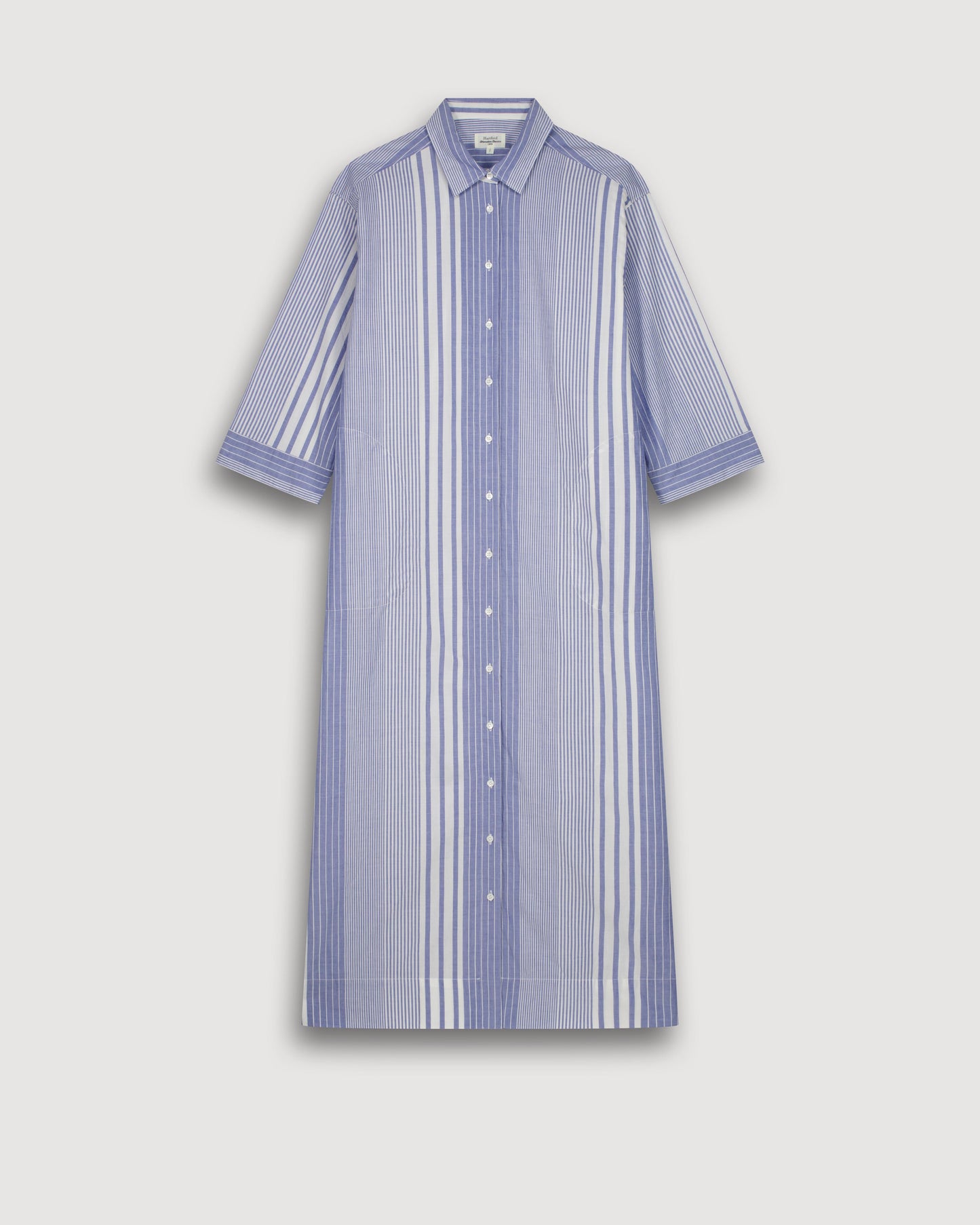 Robe Femme en Coton Blanc & Bleu Reflexion