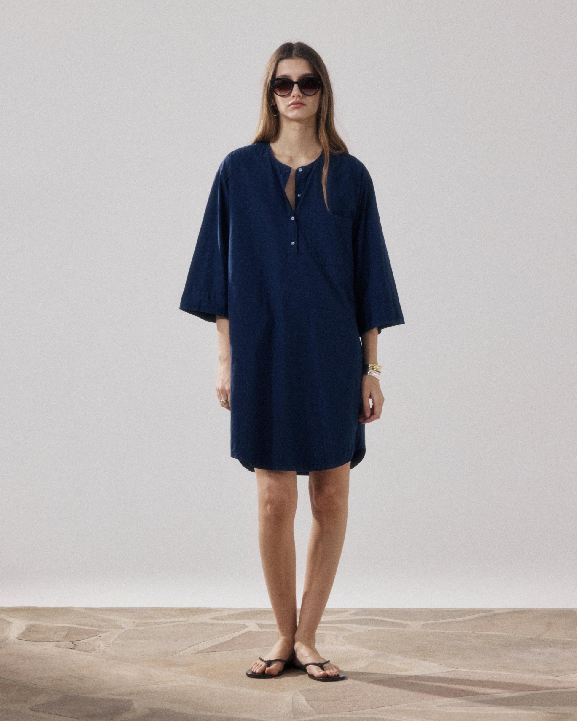 Robe Femme en Popeline Bleu Nuit Rister BFRF610-43