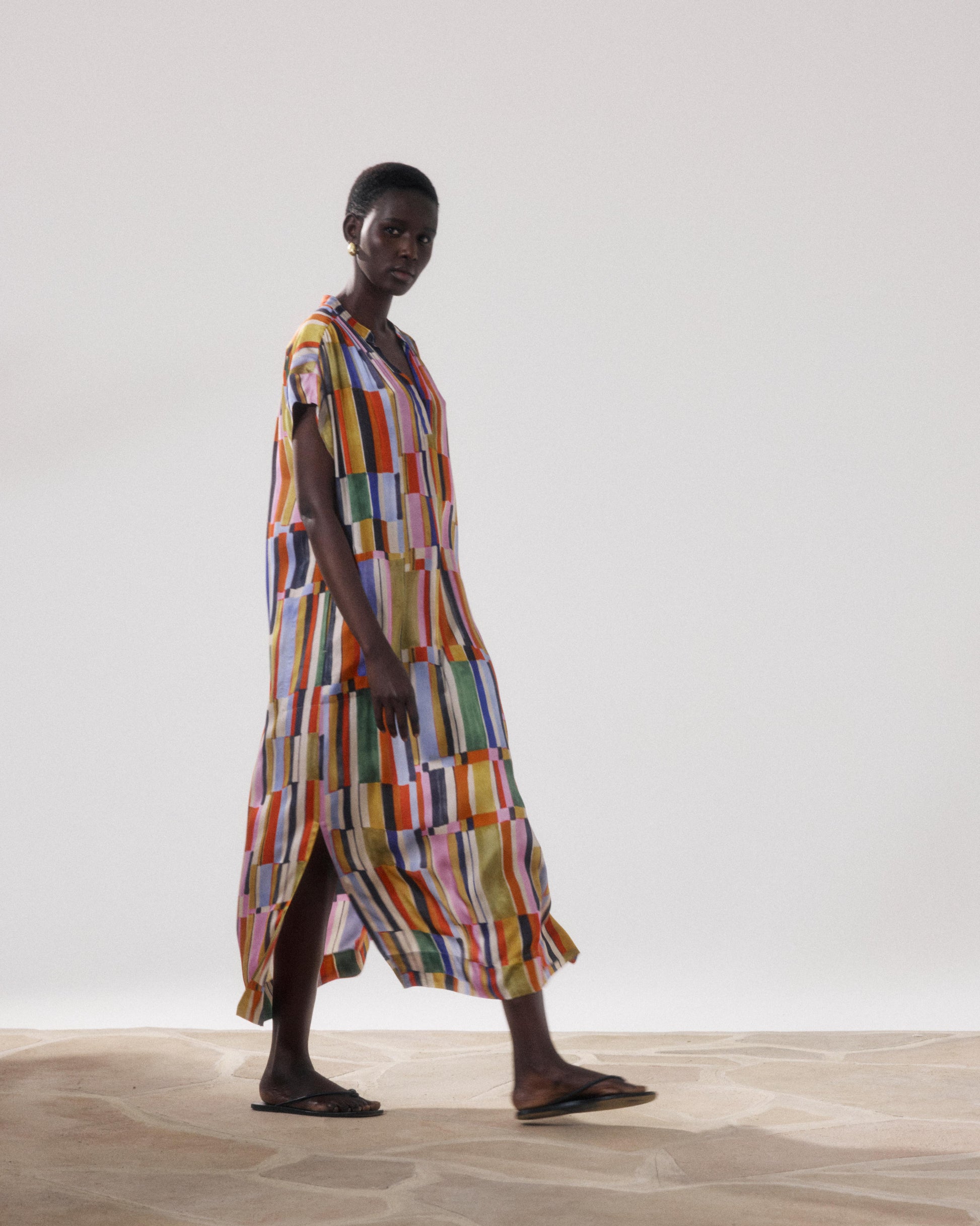 Damesjurk van bedrukte Viscose met veelkleurige print Riyu