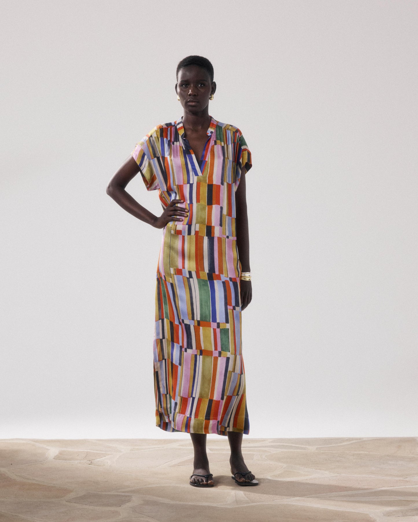 Damesjurk van bedrukte Viscose met veelkleurige print Riyu