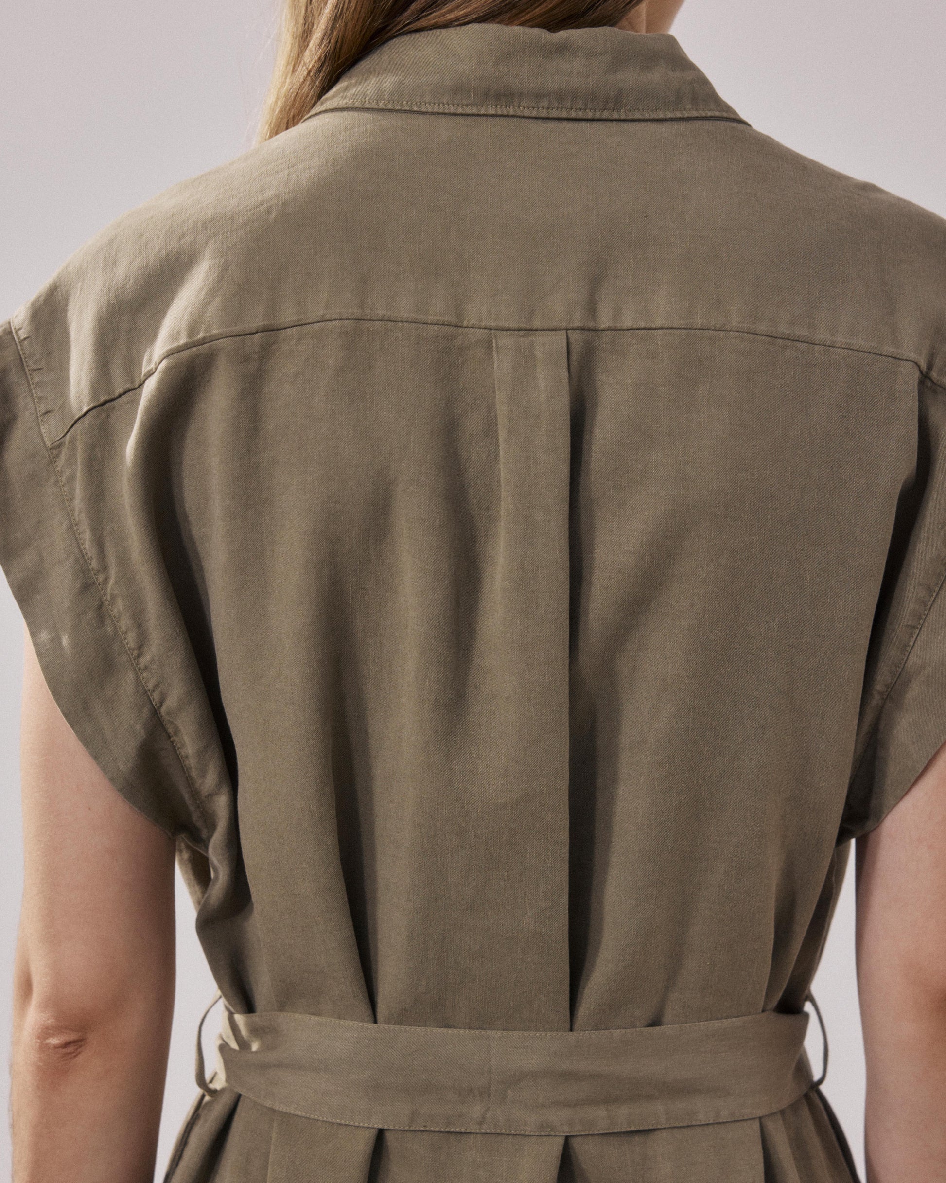 Women's Khaki Lyocell & Cotton Dress Robina BFRH608-34