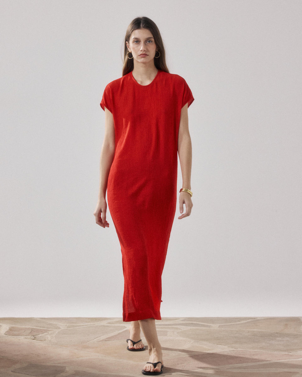 Ronda Women's Red Cotton Dresses - Image principale
