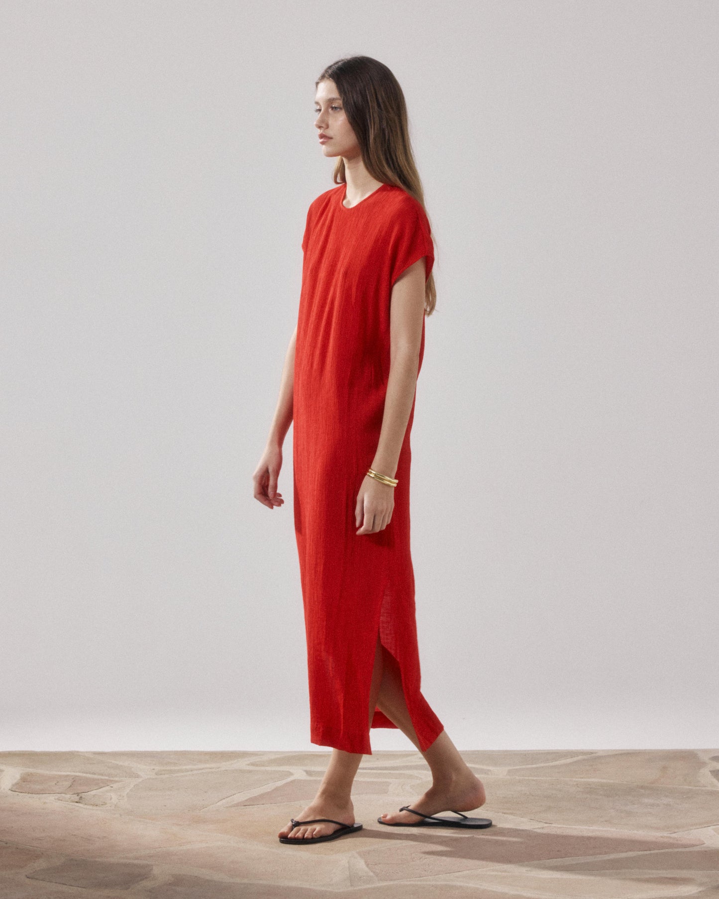 Women's Red Cotton Dresses Ronda BFRK634-07