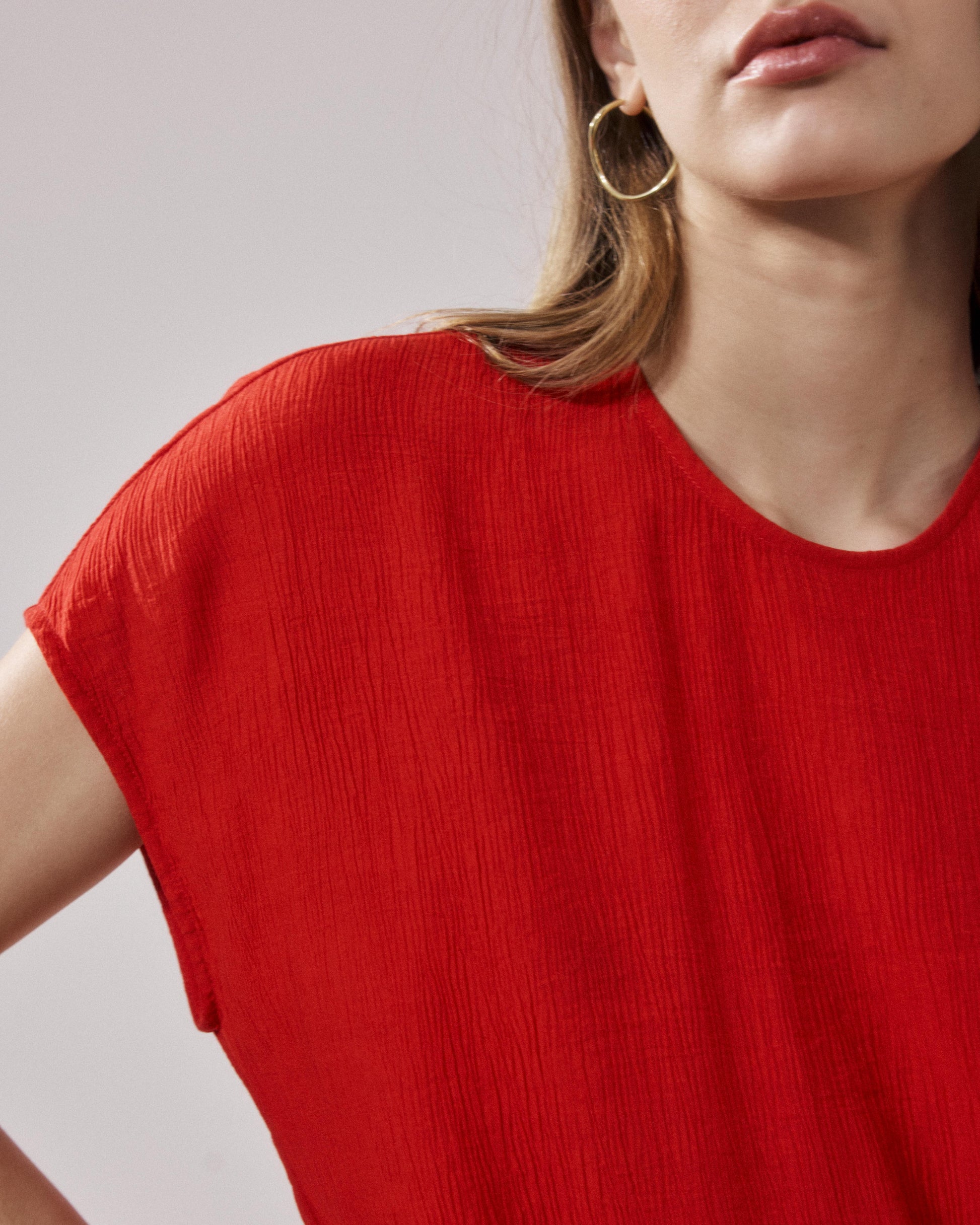 Women's Red Cotton Dresses Ronda BFRK634-07