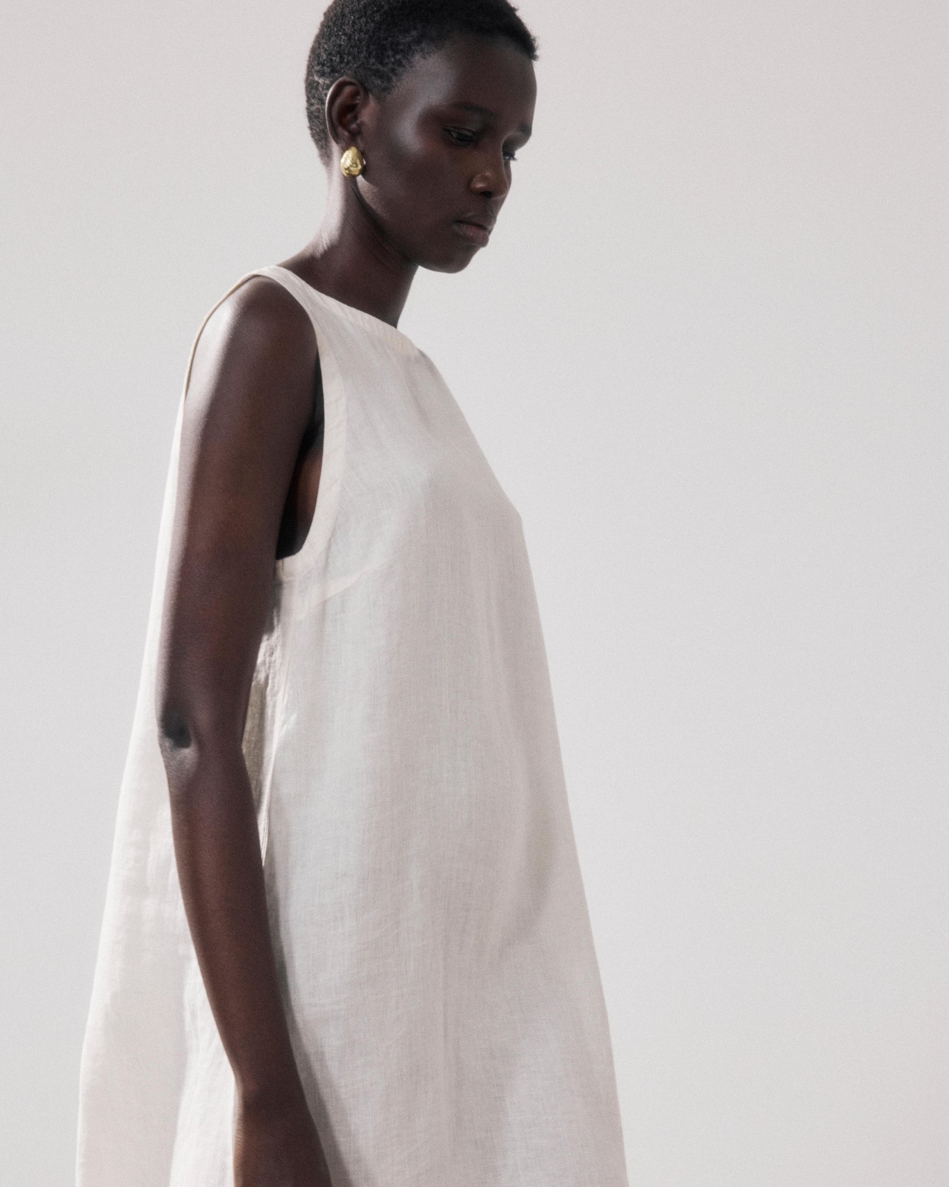 white linen womens dress V-neck Dress,white Drawstring Women Linen Dress,summer Dress,long Linen Dress,day Dress,plus Size Clothing,handmade breathable linen linen dress RIVIERA/ sleeveless linen