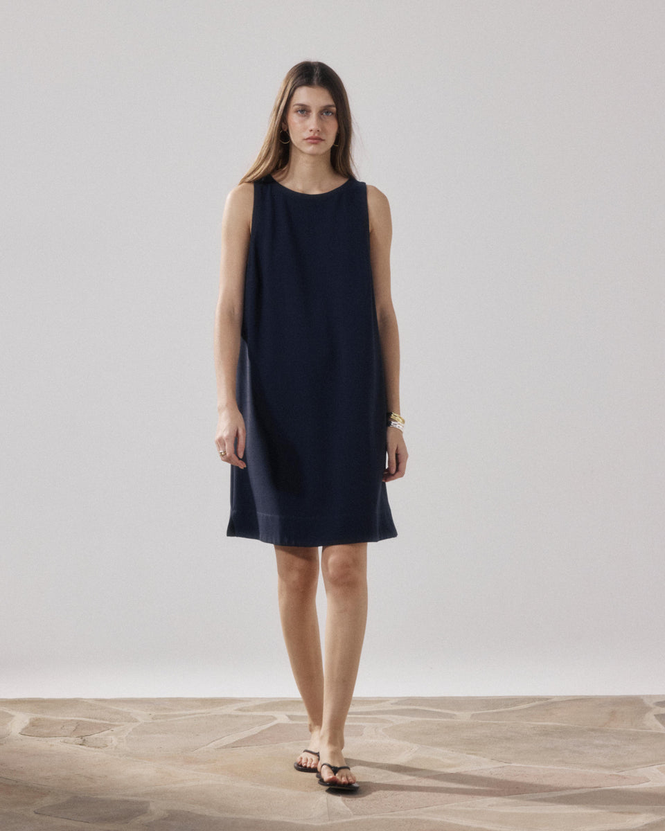 Ruelle Women's Bleu Nuit Crepe Dresses - Image alternative