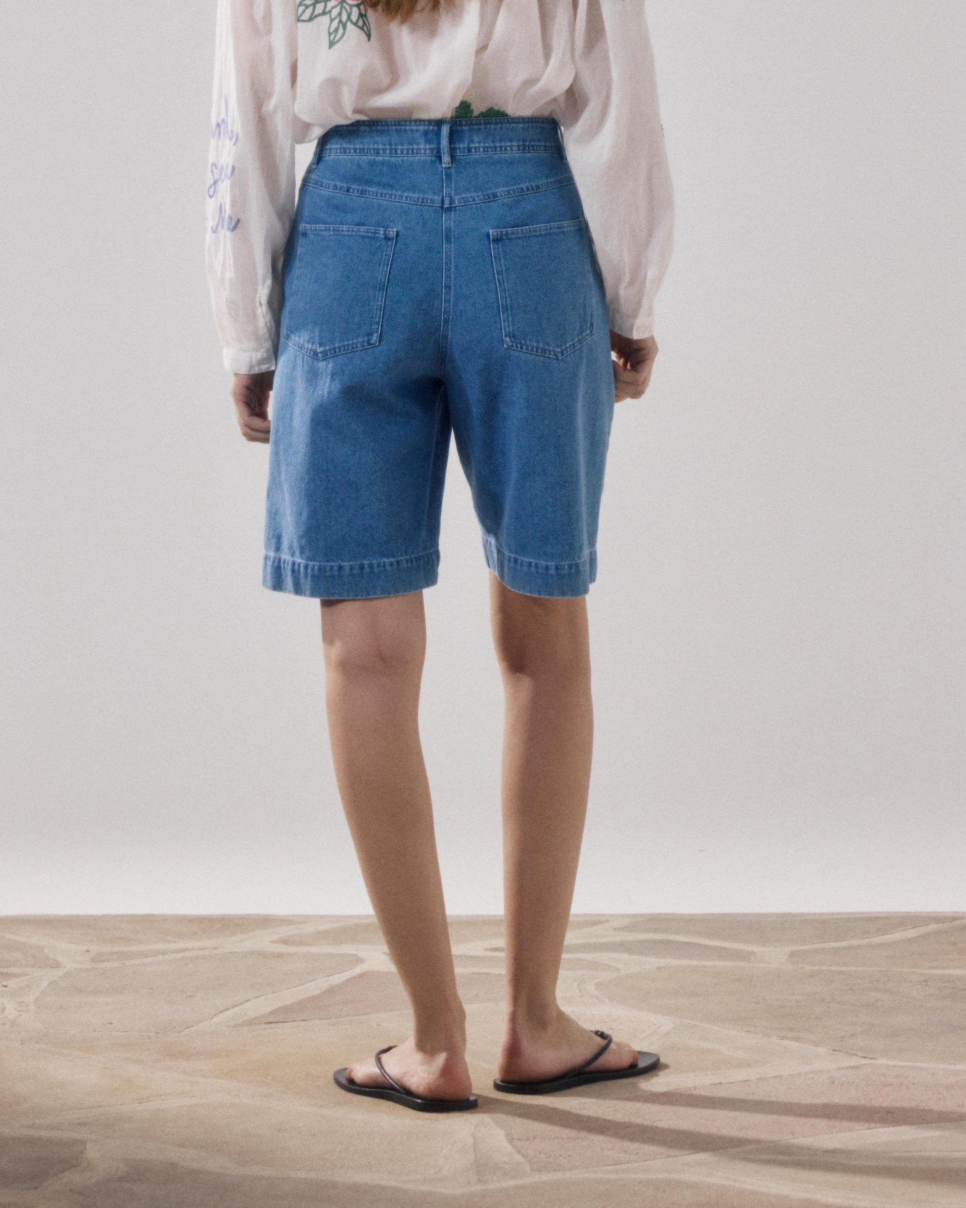 Women's Light Blue Cotton Short Sacha BFSA617-01