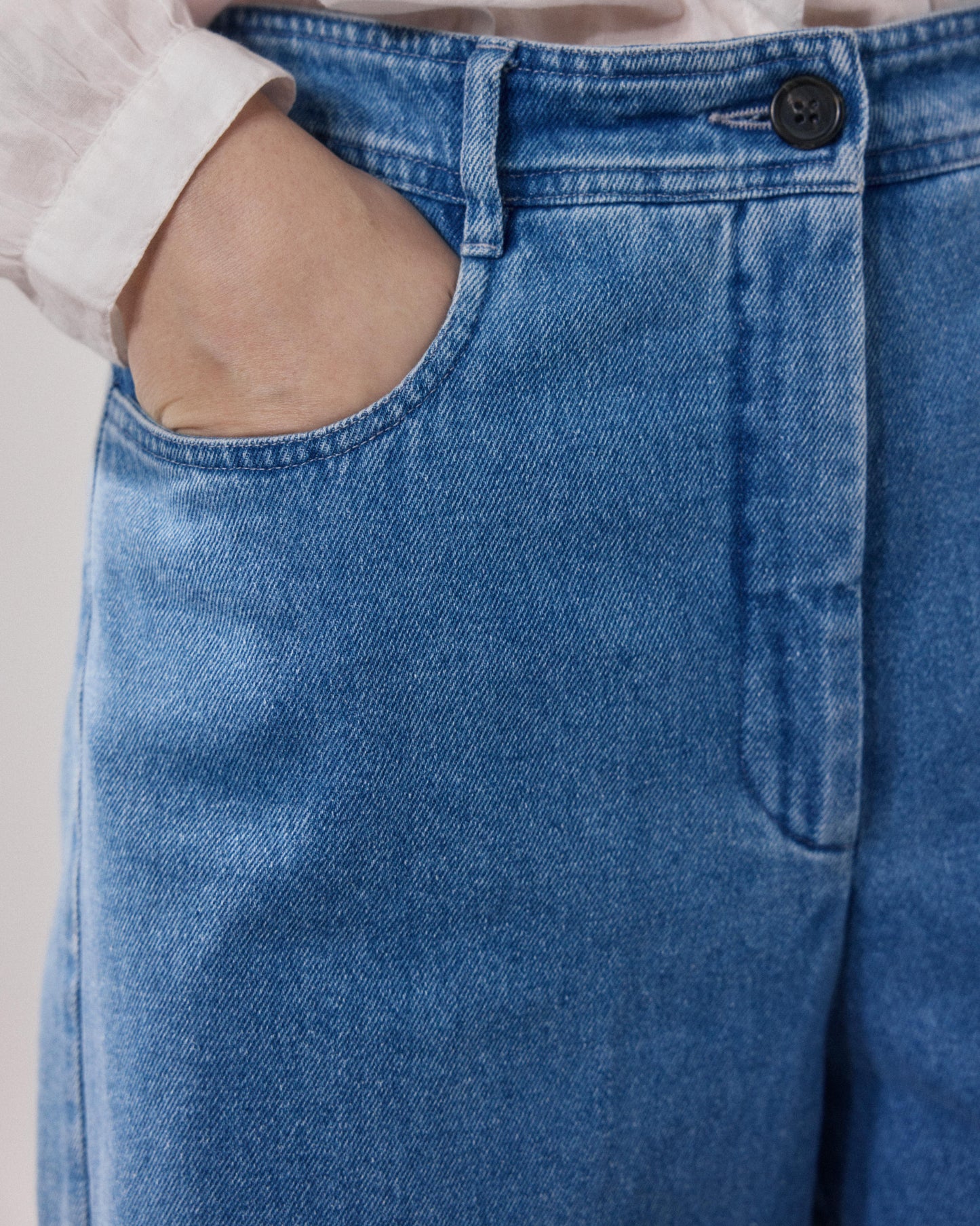 Women's Light Blue Cotton Short Sacha BFSA617-01