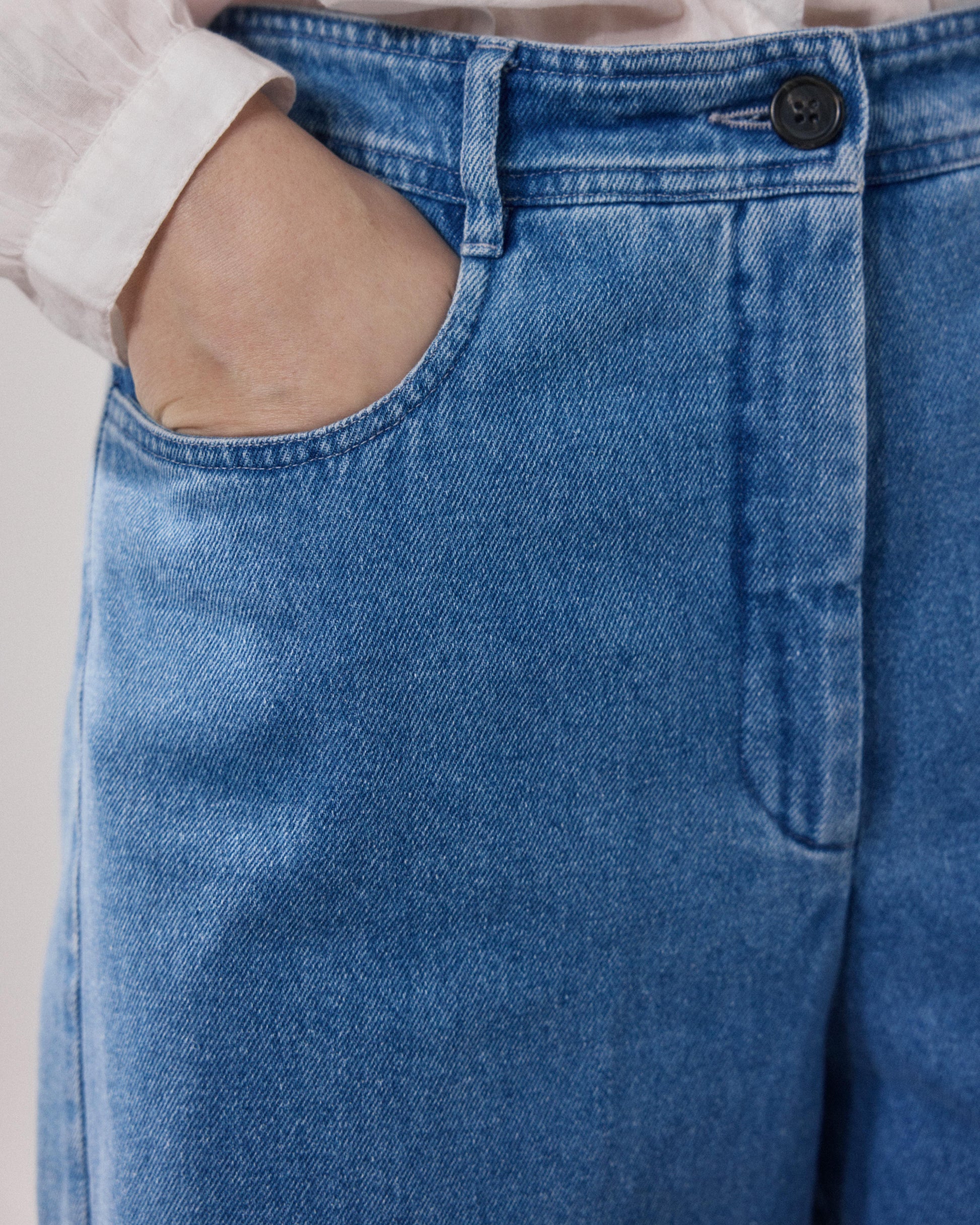 Women's Light Blue Cotton Short Sacha BFSA617-01