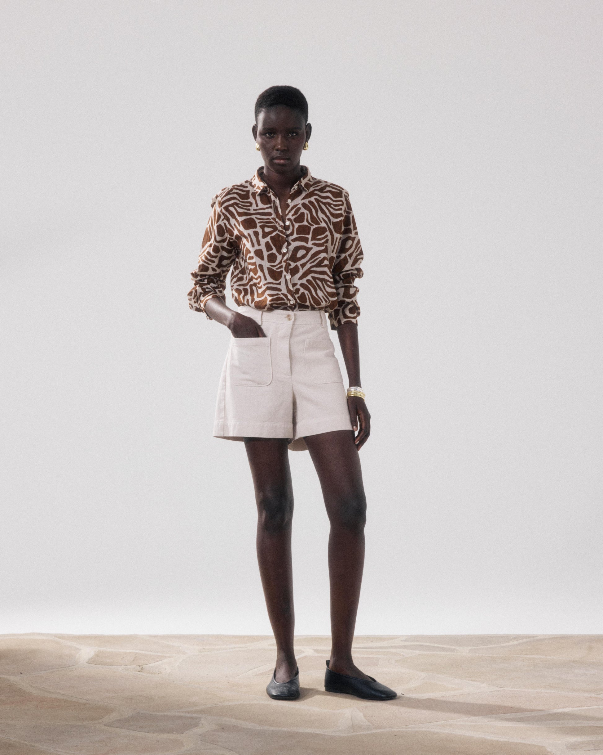 Short Femme en Lyocell & Coton Beige Solene BFSB601-21