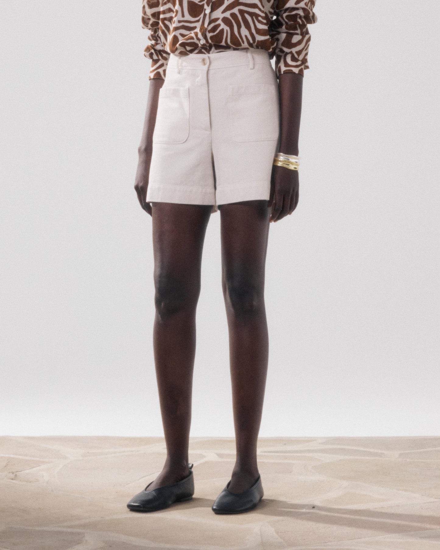 Short Femme en Lyocell & Coton Beige Solene BFSB601-21