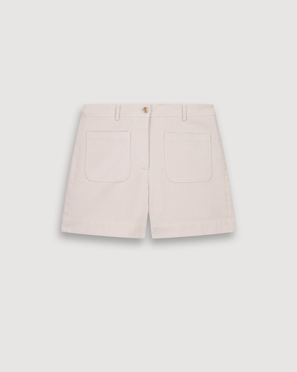 Short Femme en Lyocell & Coton Beige Solene - Image 3