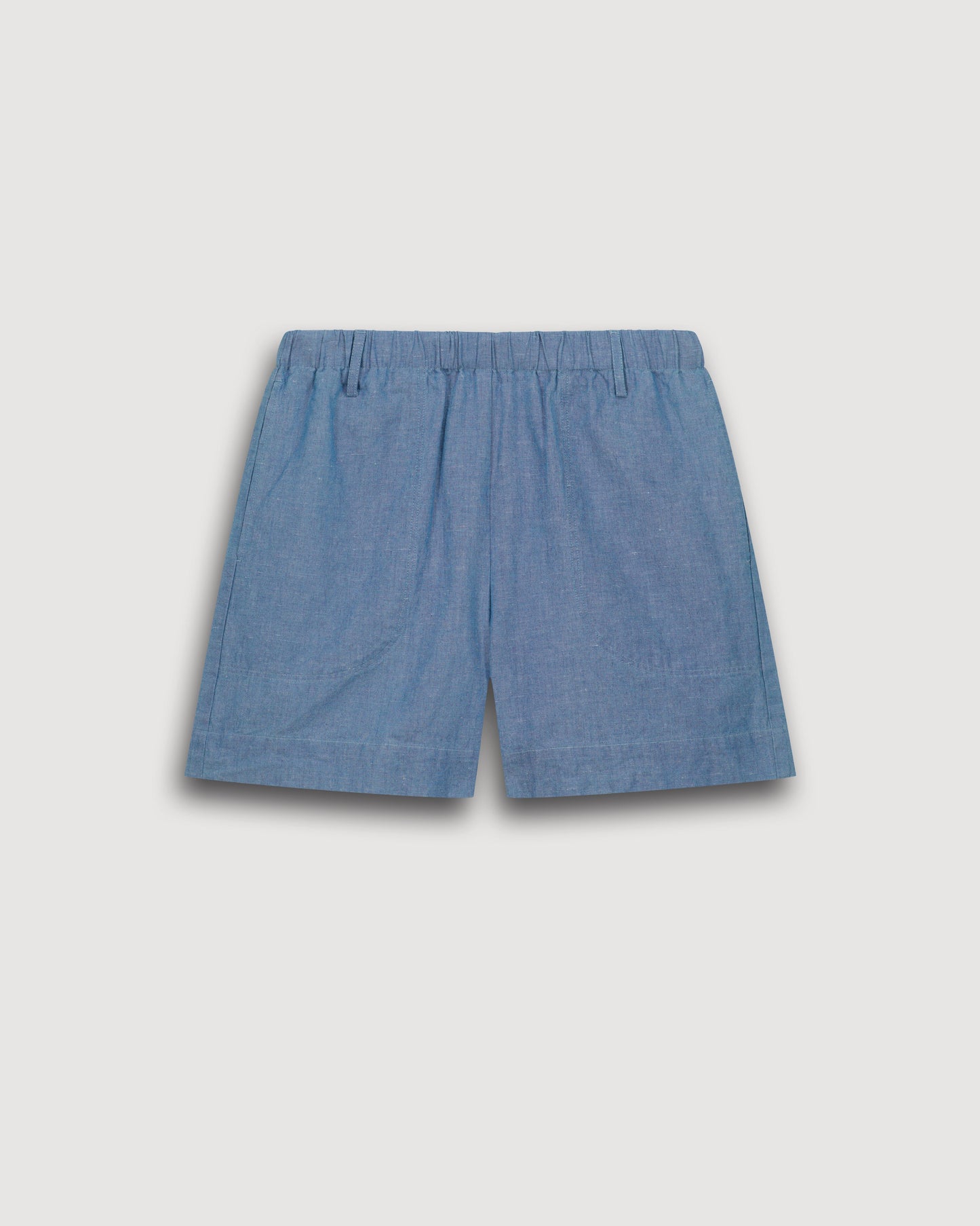 Short Femme en Chambray de Lin Bleu Denim Stefi