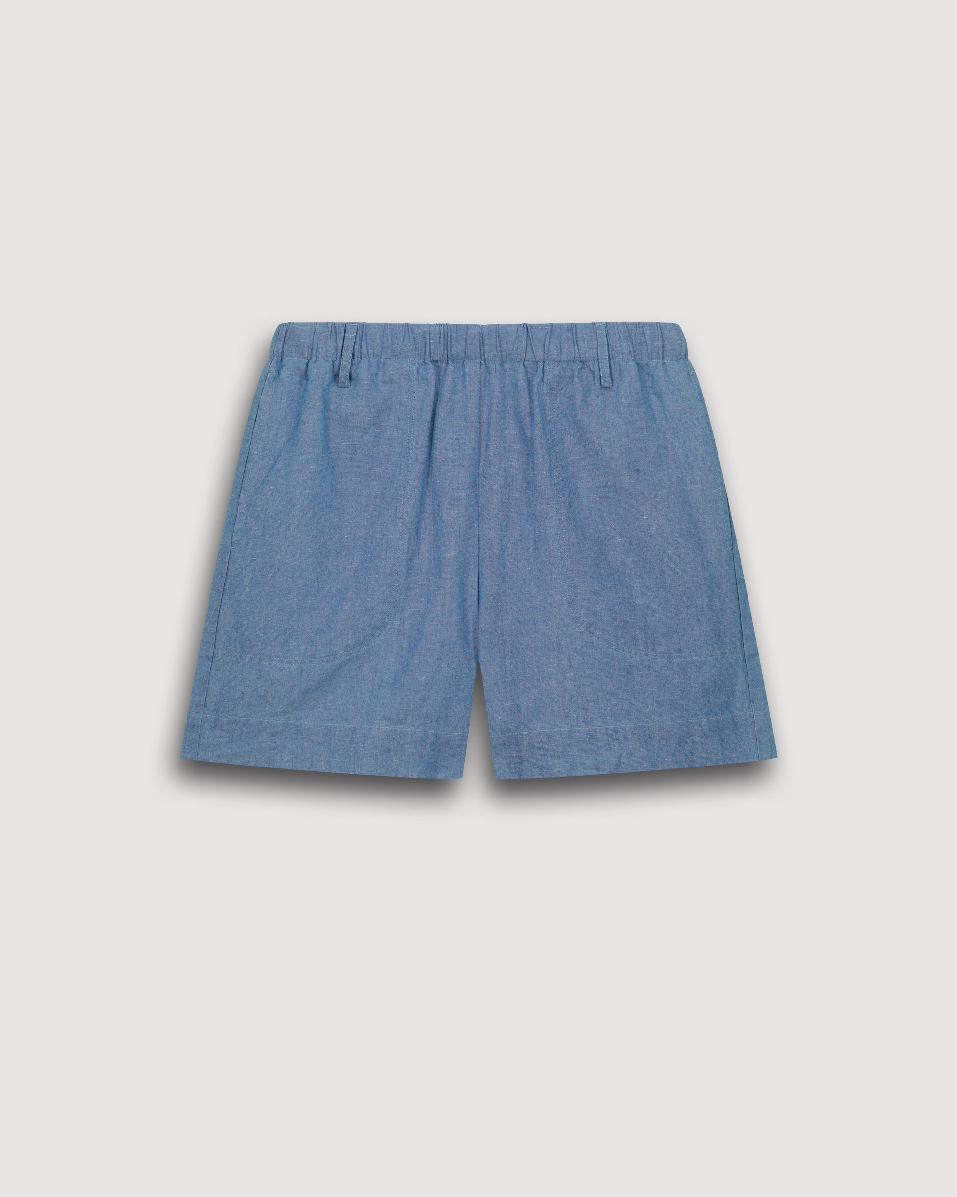 Short Femme en Chambray de Lin Bleu Denim Stefi